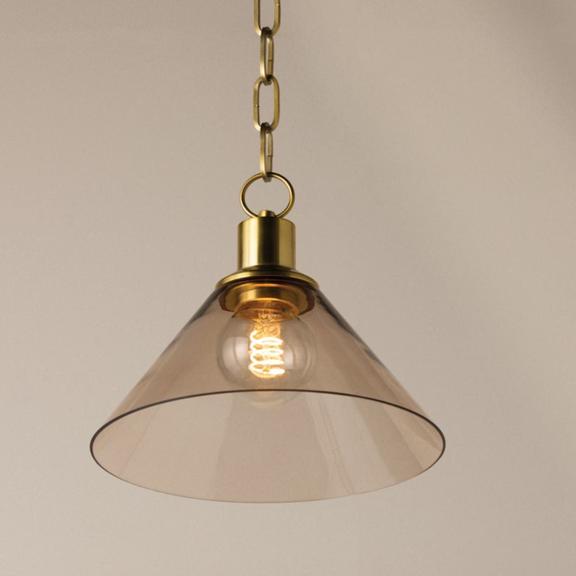 Anniebee 11" Pendant, Aged Brass Finish