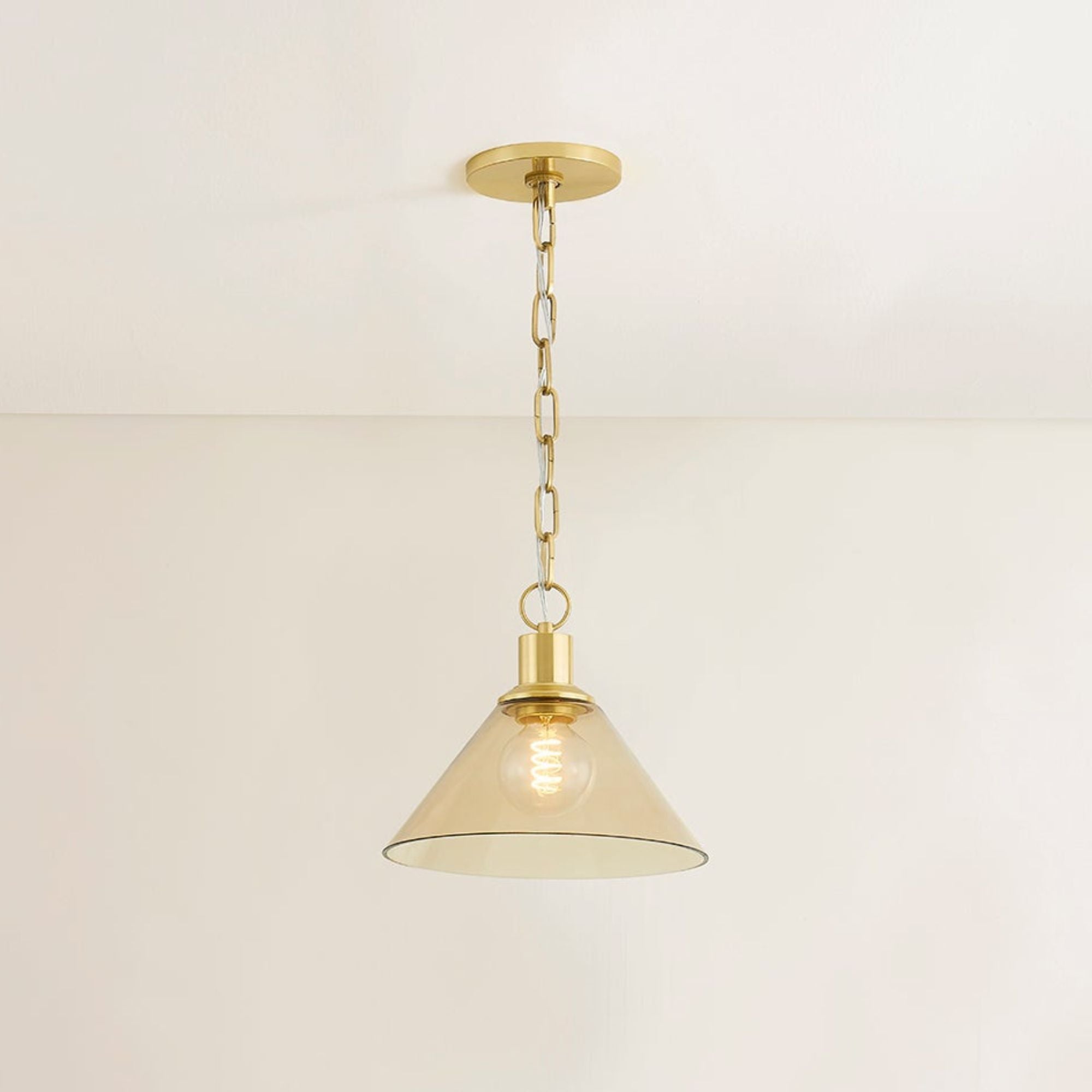 Anniebee 11" Pendant, Aged Brass Finish