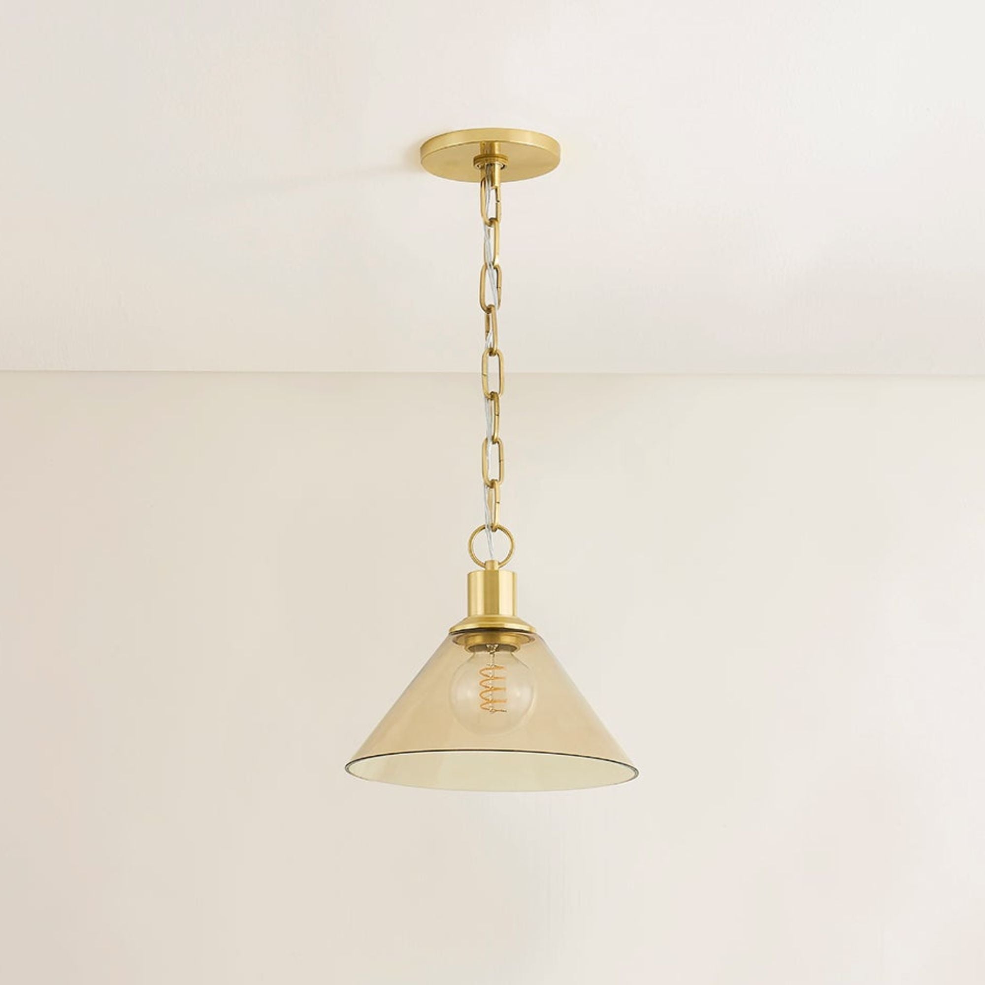 Anniebee 11" Pendant, Aged Brass Finish