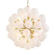 Mitzi Antoneta 21.25" 6-Light Chandelier, Aged Brass with Clear Etched Glass Globes