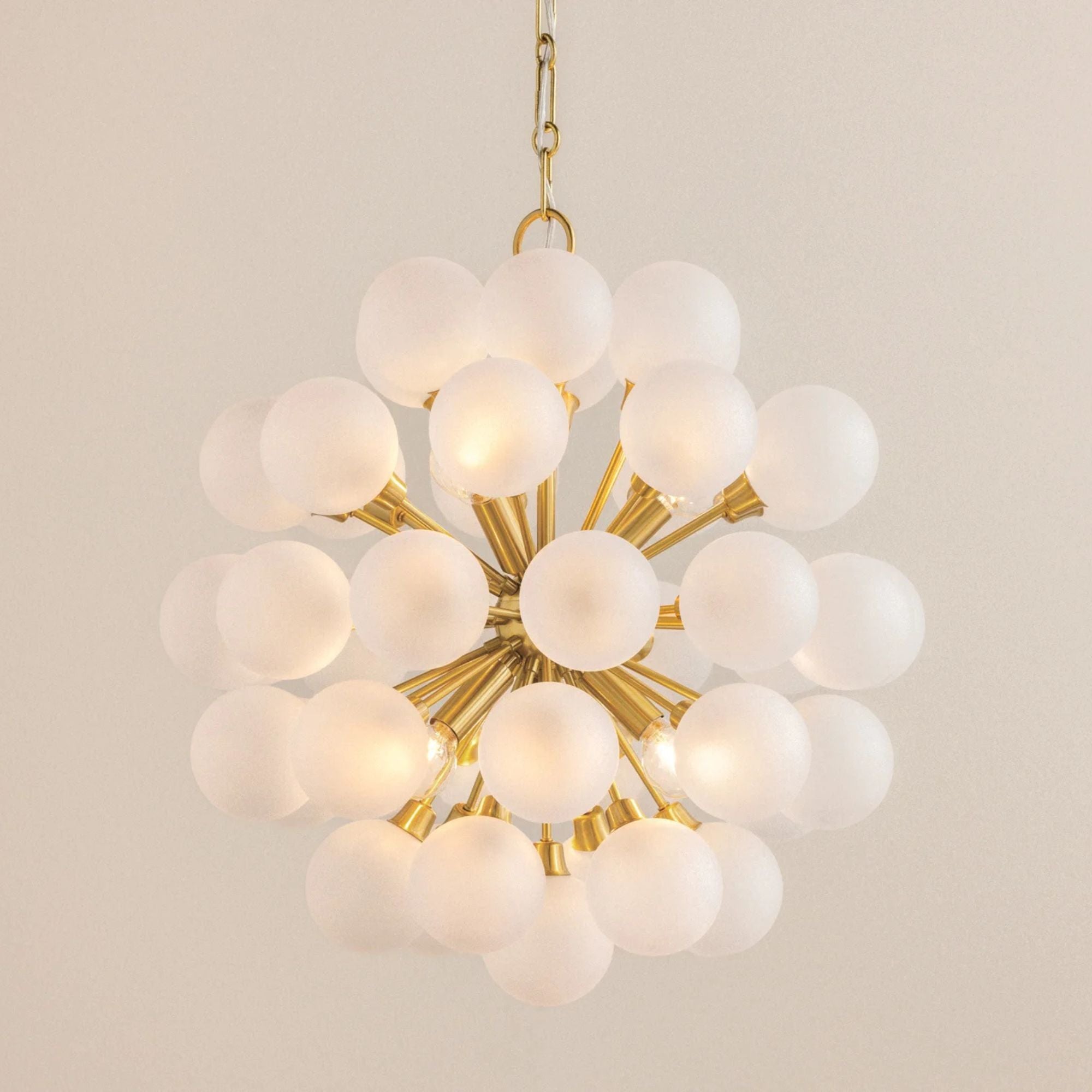 Mitzi Antoneta 21.25" 6-Light Chandelier, Aged Brass with Clear Etched Glass Globes