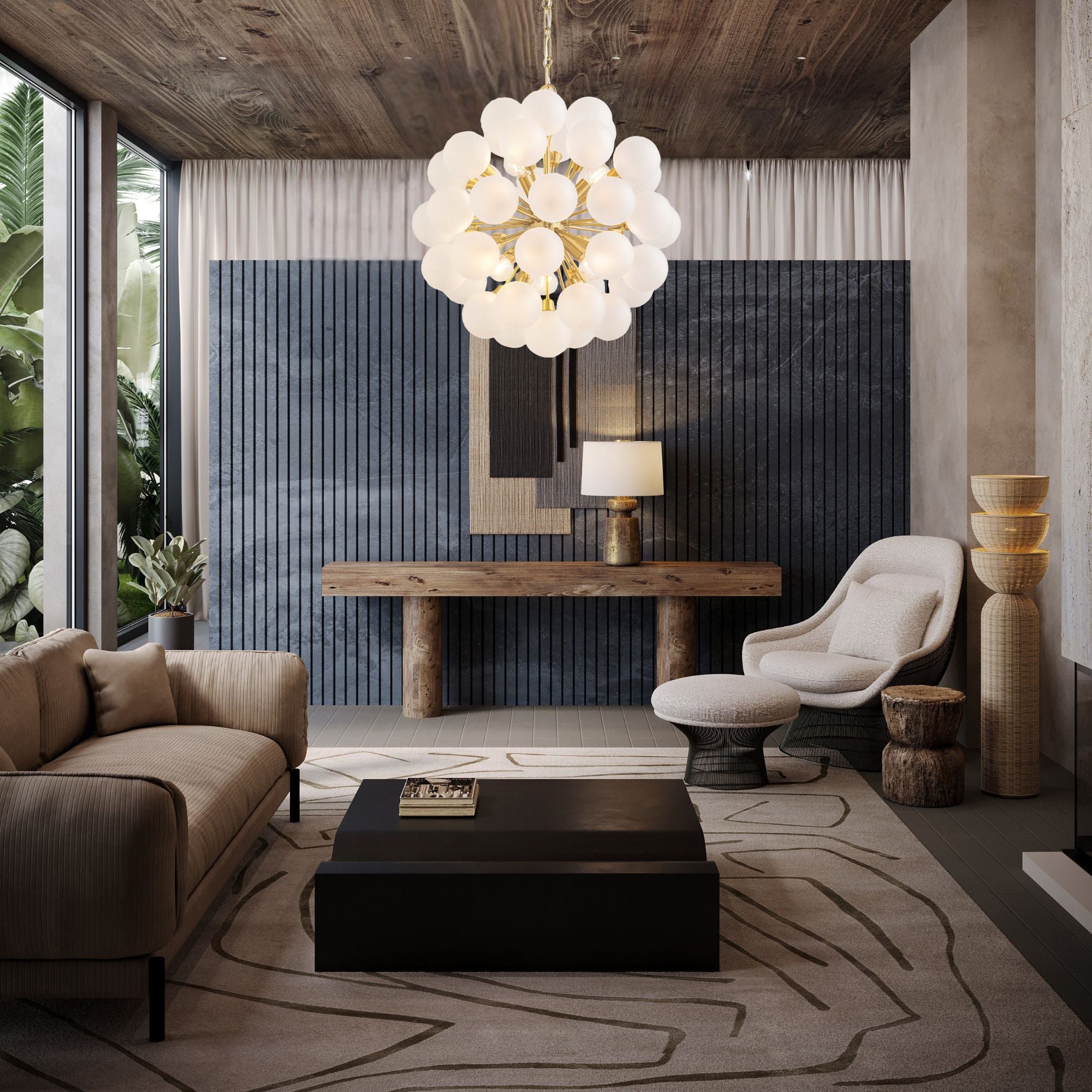Mitzi Antoneta 21.25" 6-Light Chandelier, Aged Brass with Clear Etched Glass Globes
