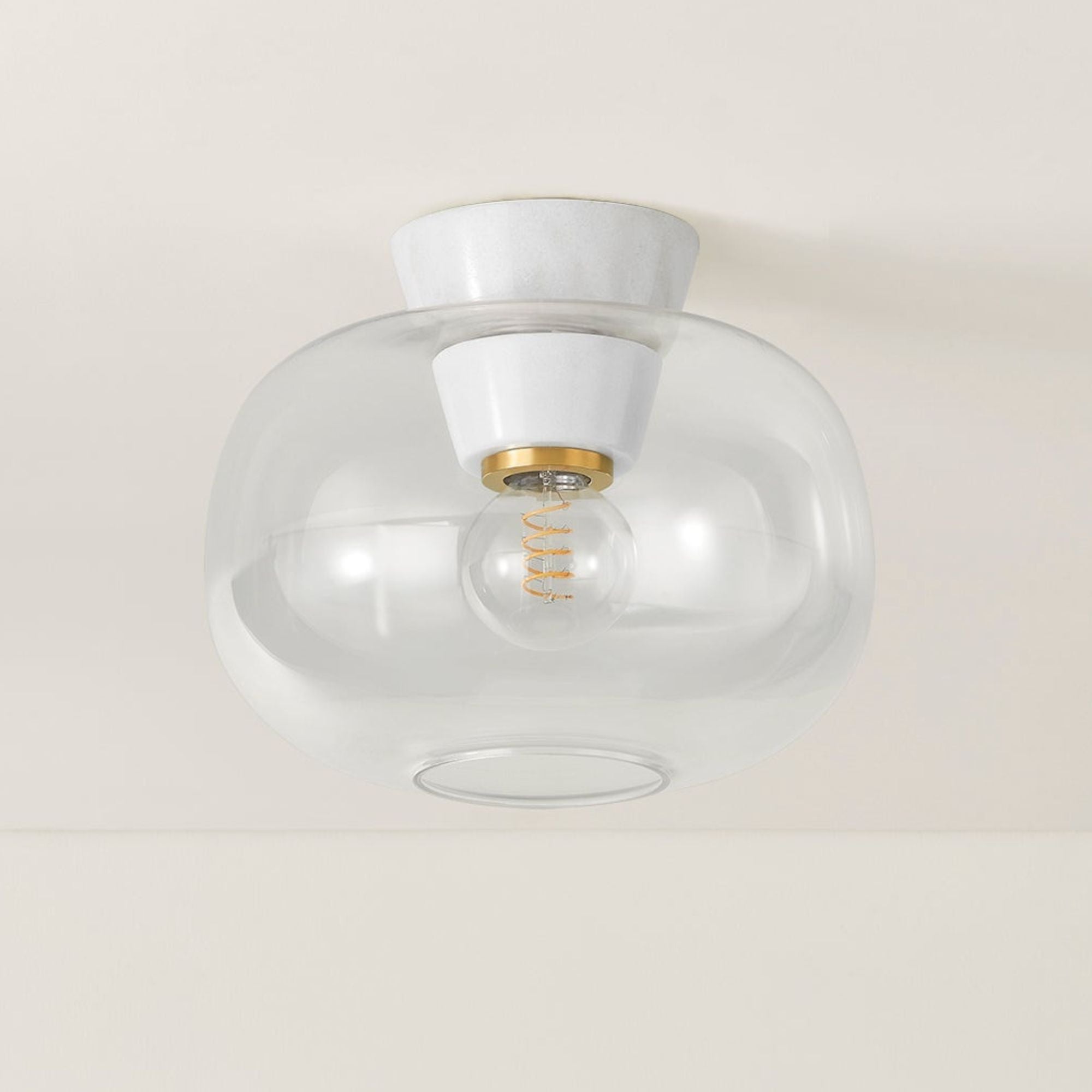 Ariella 24" Flush Mount, Aged Brass Finish
