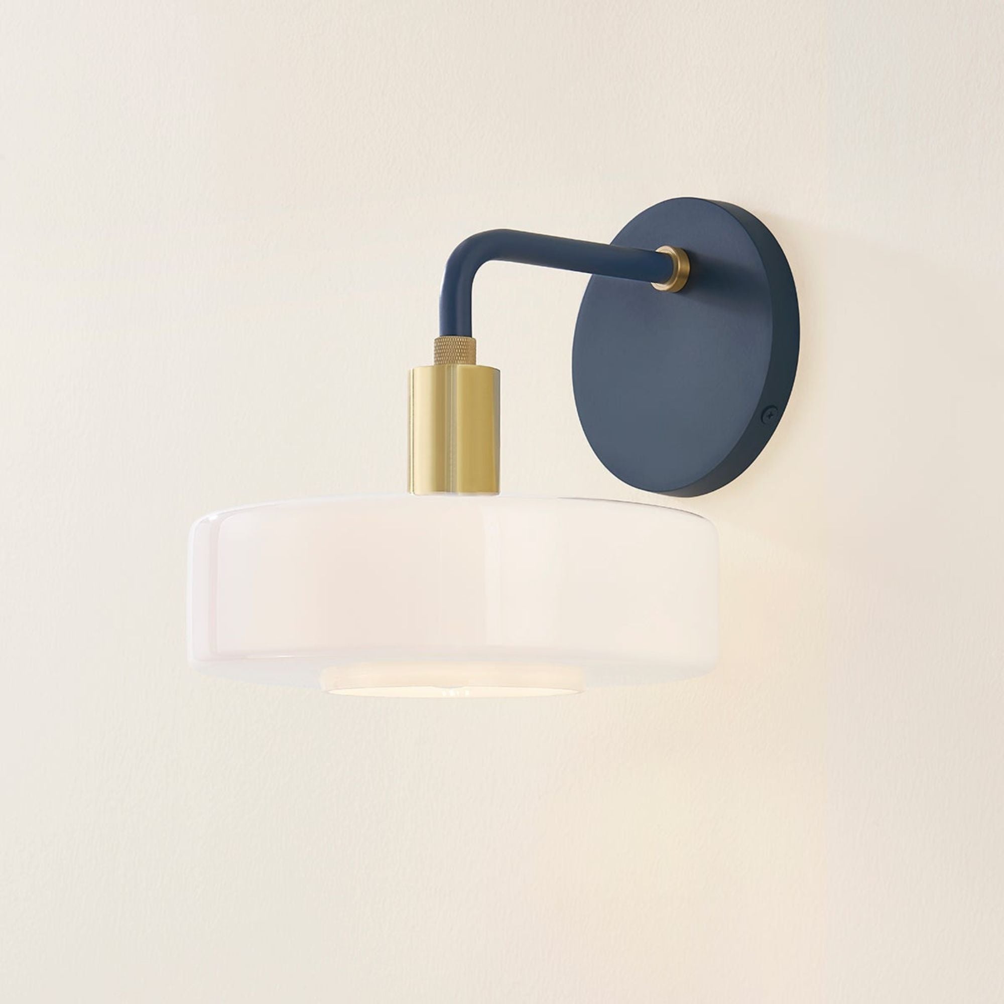Aston 8" Wall Sconce, Aged Brass/Slate Blue Finish