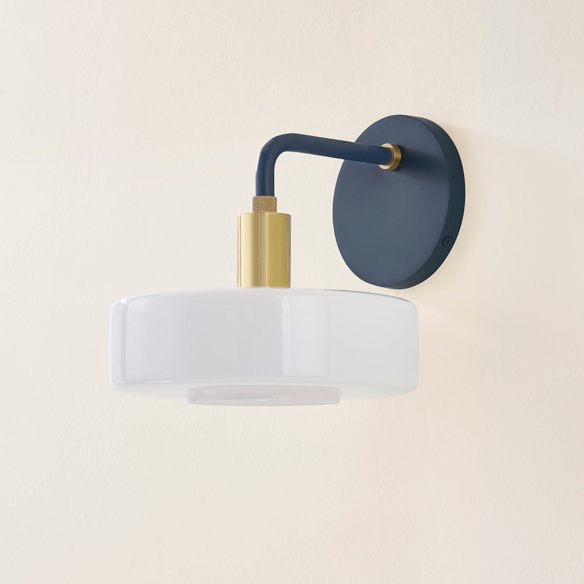 Aston 8" Wall Sconce, Aged Brass/Slate Blue Finish