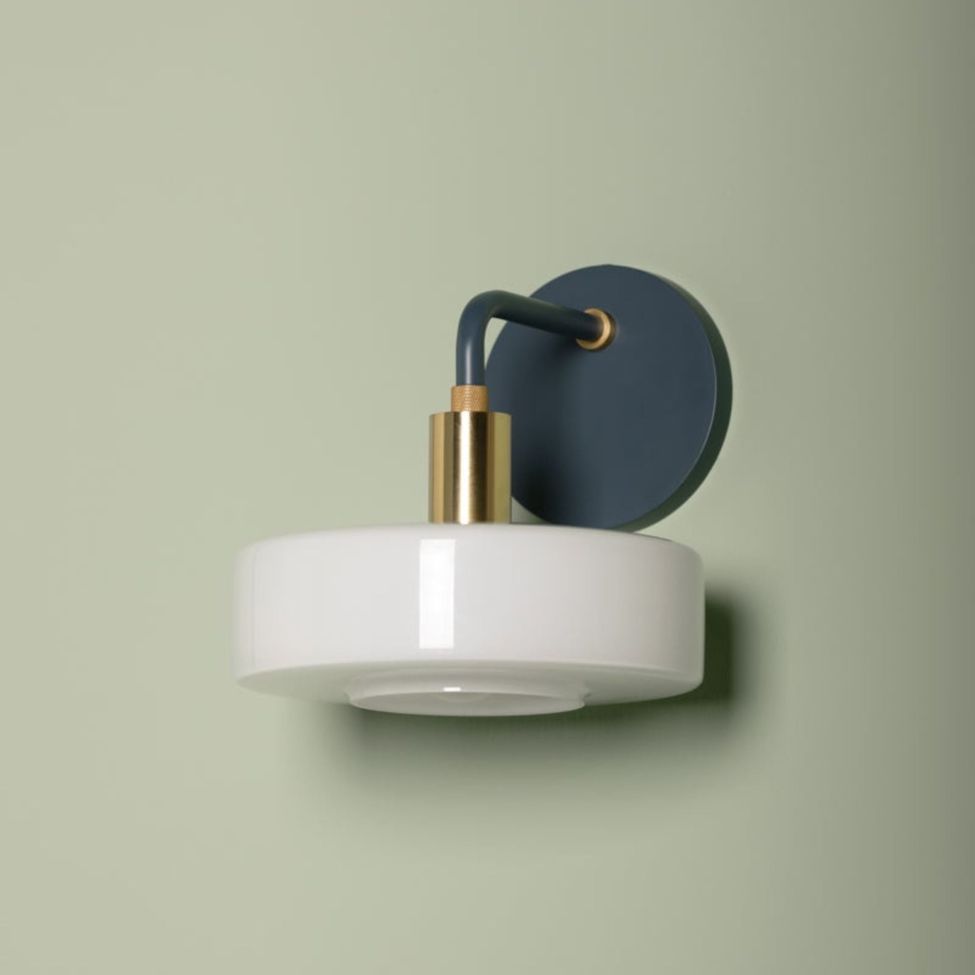 Aston 8" Wall Sconce, Aged Brass/Slate Blue Finish