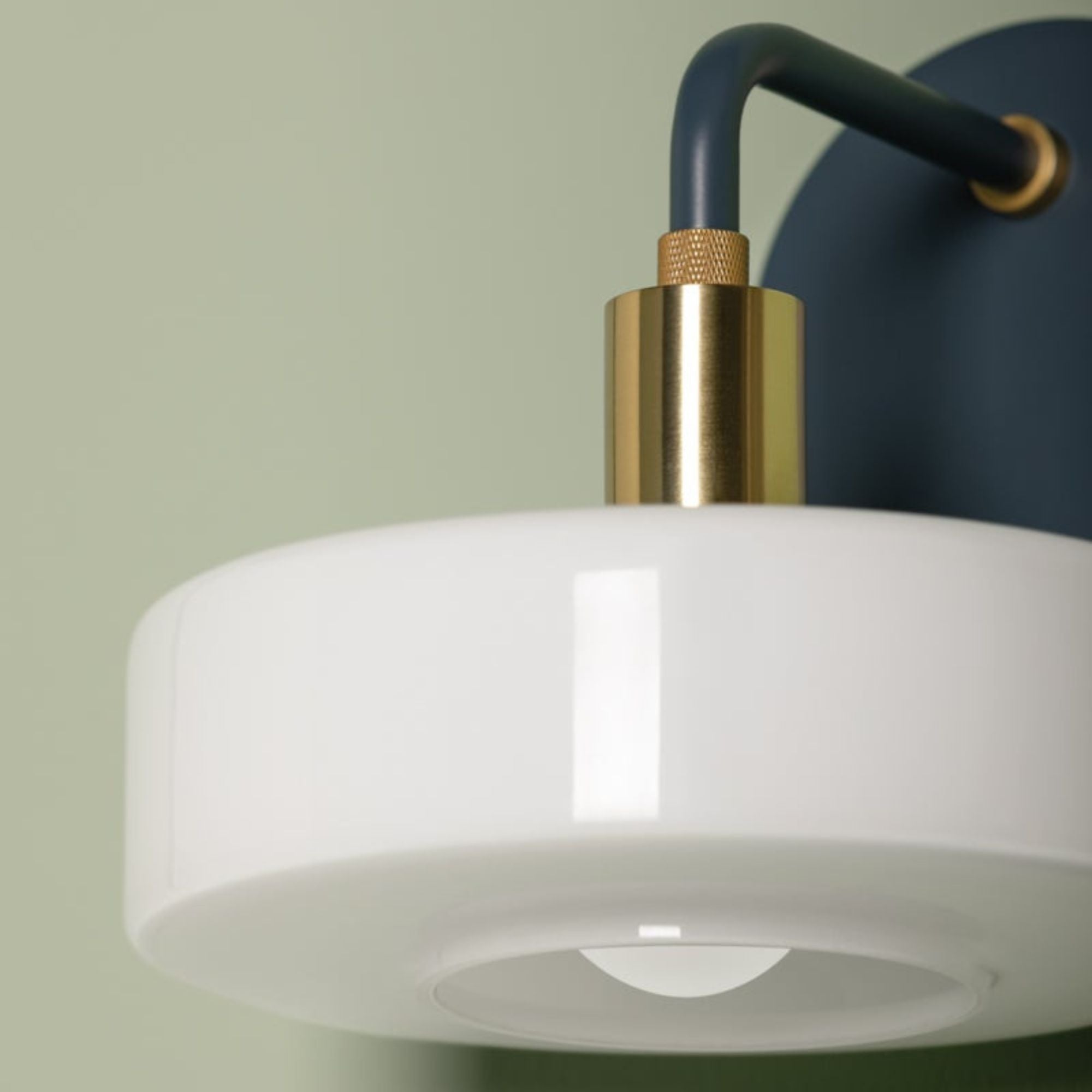 Aston 8" Wall Sconce, Aged Brass/Slate Blue Finish