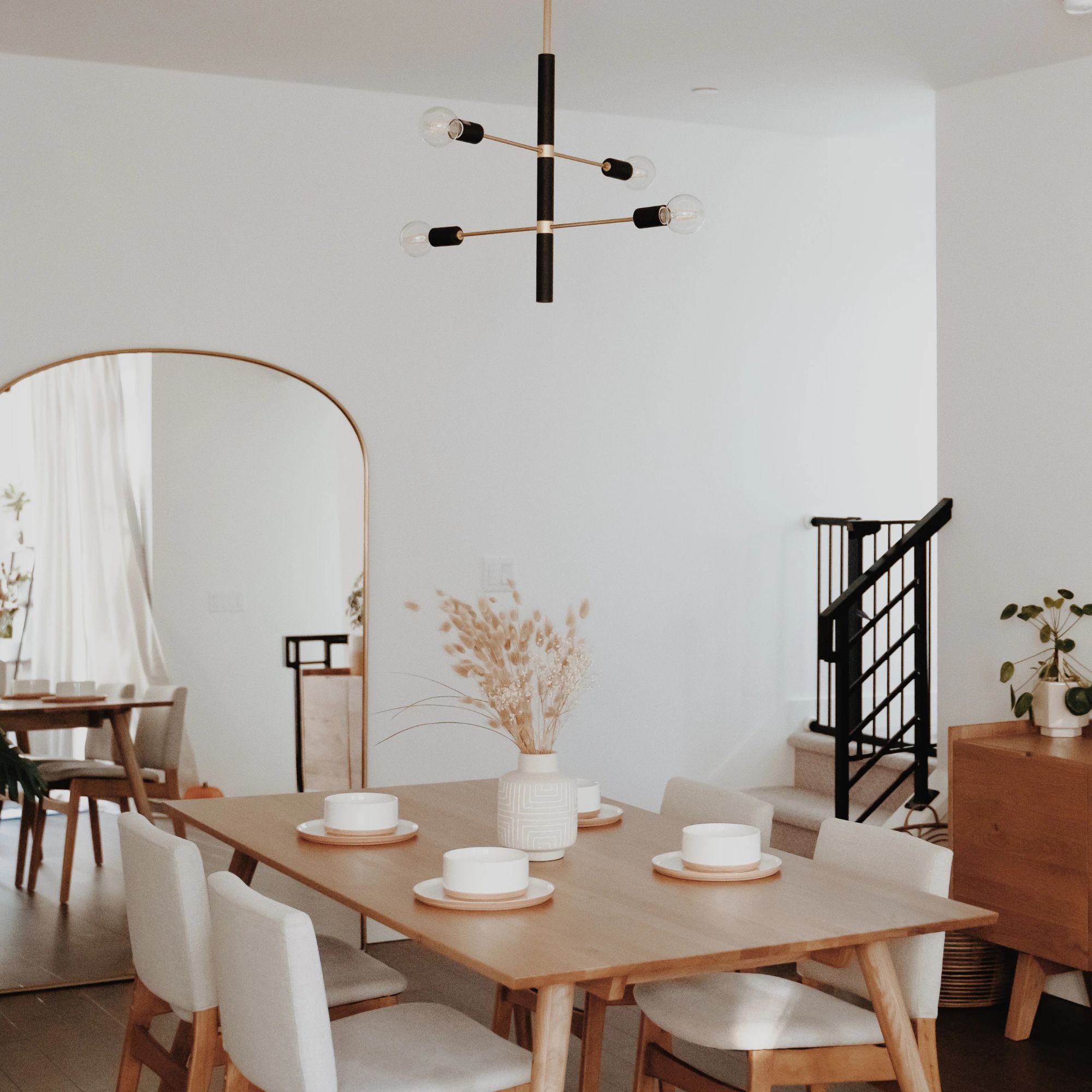 Astrid 24" 4-Light Chandelier, Aged Brass/Black Finish