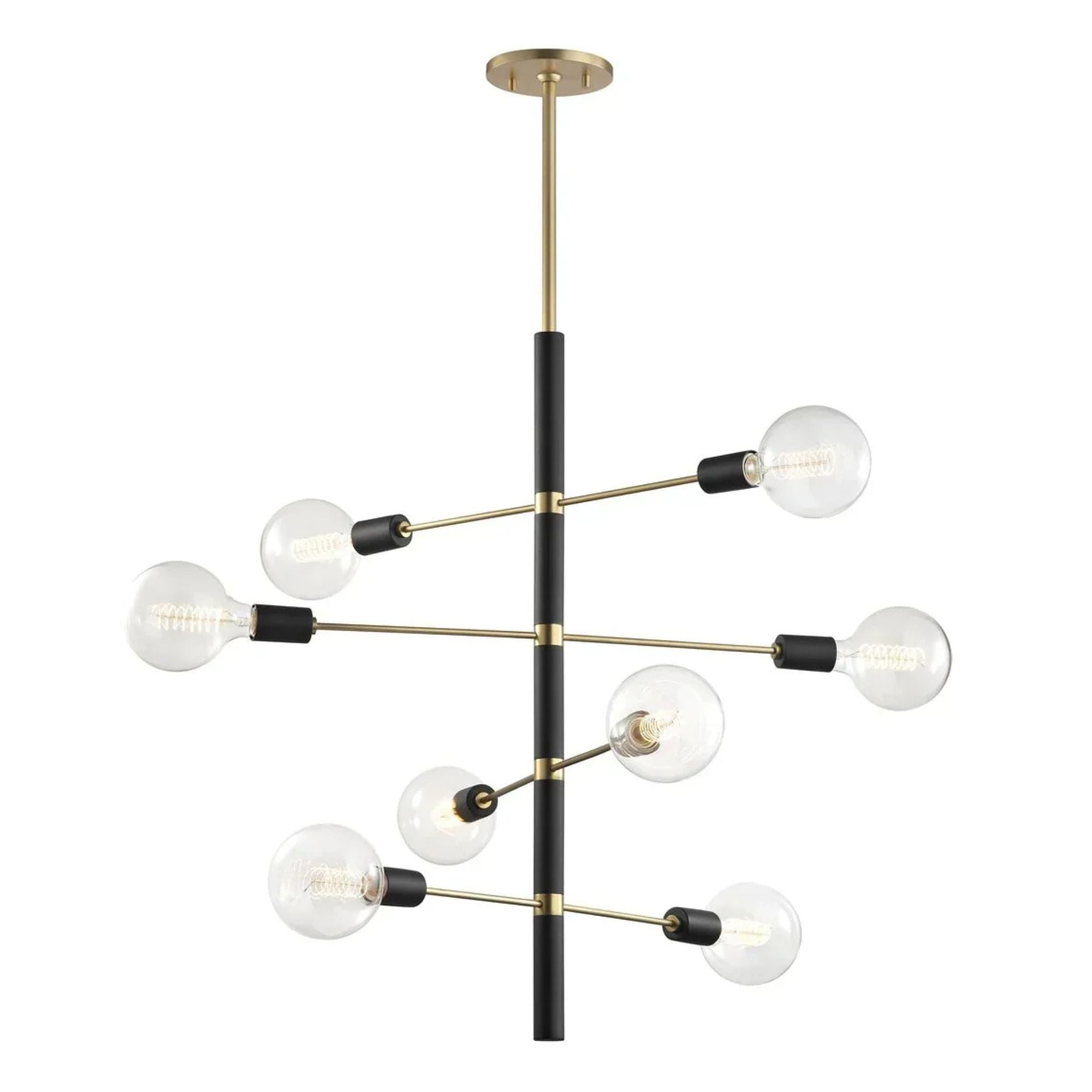 Astrid 32" 8-Light Chandelier, Aged Brass/Black Finish