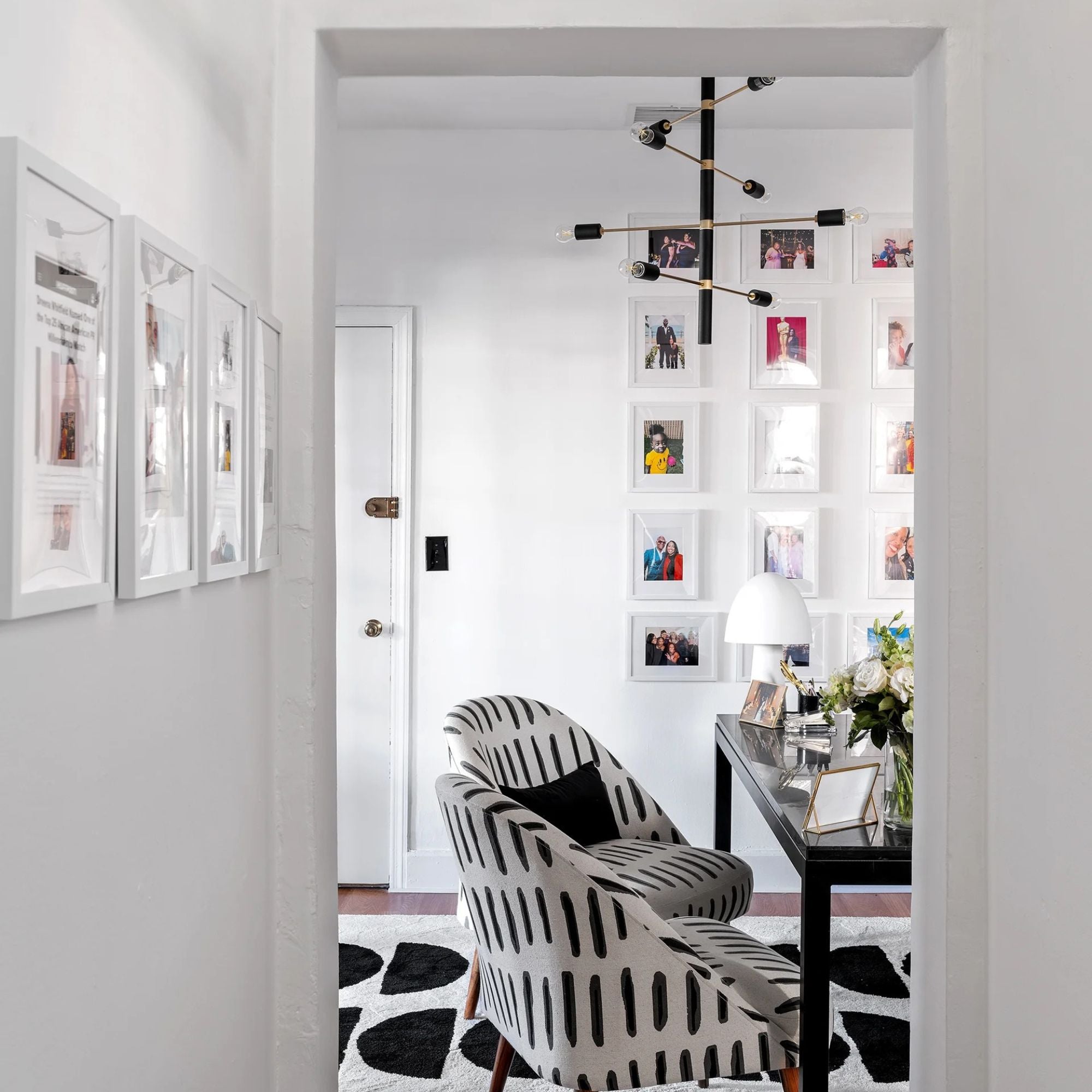 Mitzi - Astrid 32" 8-Light Chandelier, Aged Brass/Black Finish | Bees Lighting