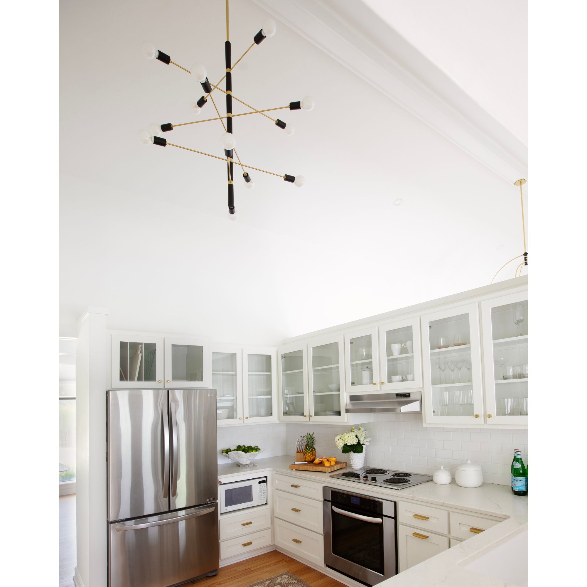 Astrid 45" 12-Light Chandelier, Aged Brass/Black Finish