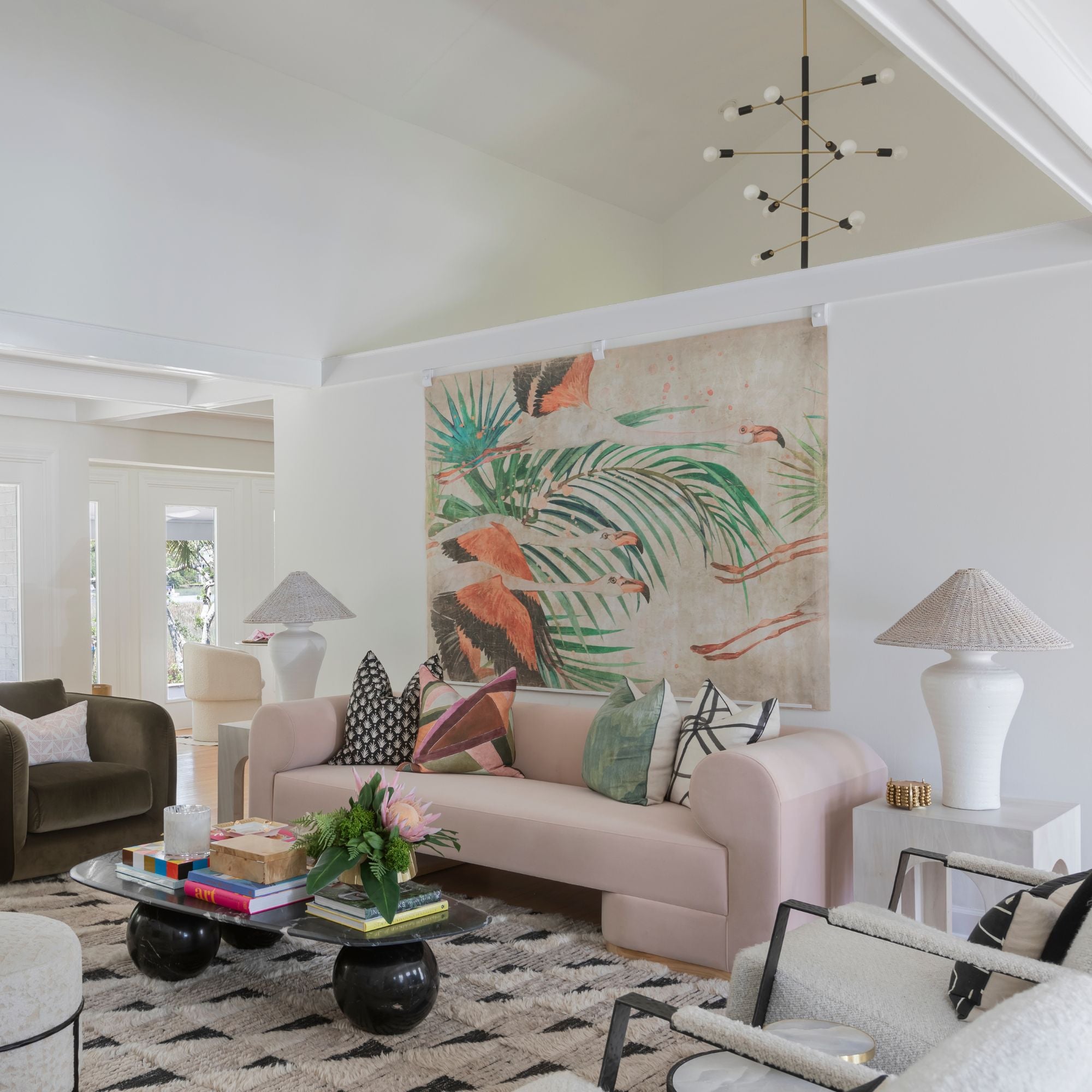 Astrid 45" 12-Light Chandelier, Aged Brass/Black Finish