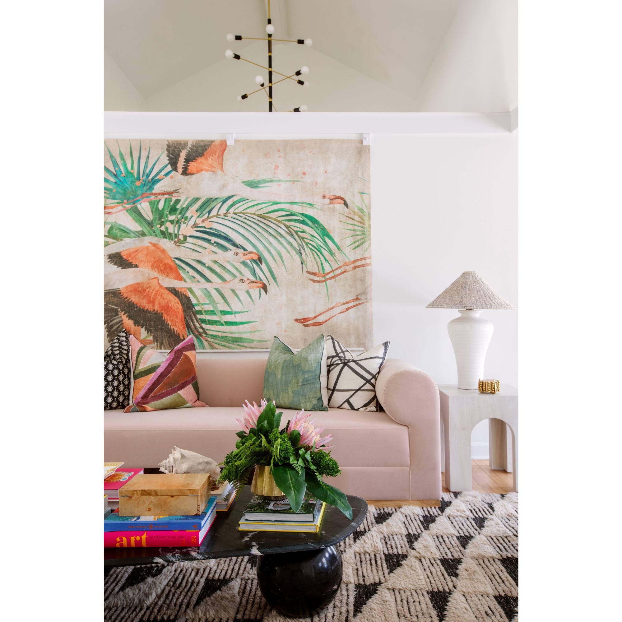 Astrid 45" 12-Light Chandelier, Aged Brass/Black Finish