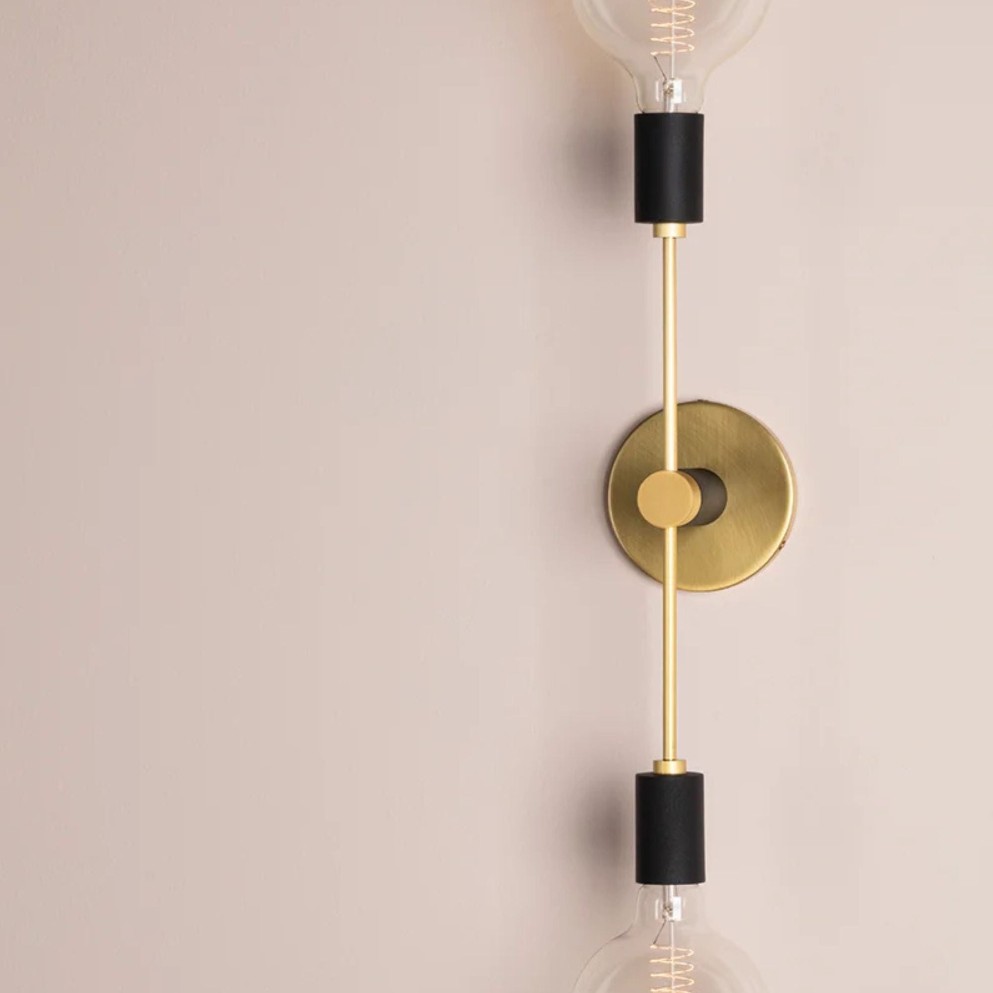 Astrid 18" 2-Light Wall Sconce, Aged Brass/Black Finish