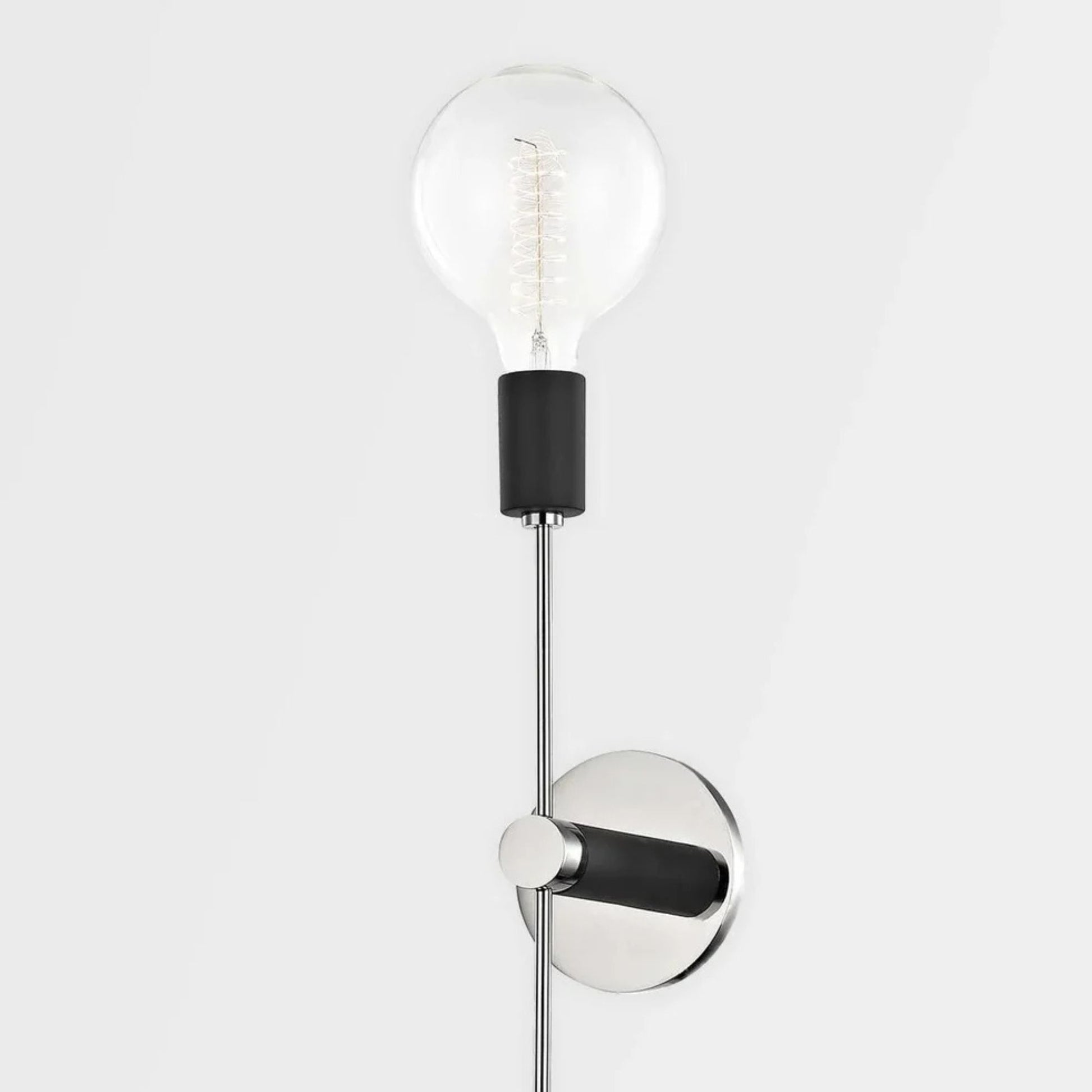 Mitzi - Astrid 18" 2-Light Wall Sconce, Polished Nickel/Black Finish | Bees Lighting