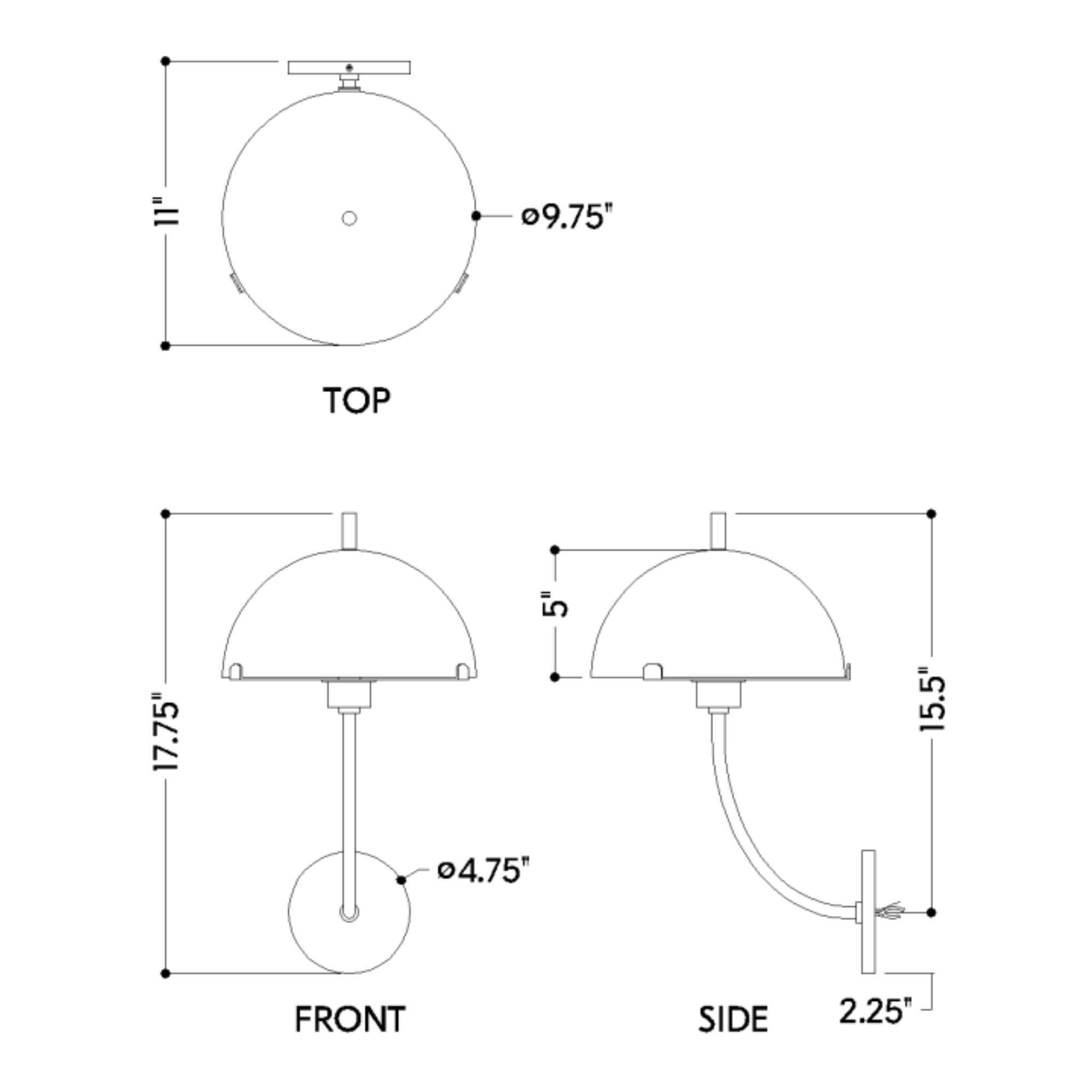 Atala 18" Wall Sconce, Aged Brass Finish