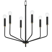 Bailey 27" 6-Light Chandelier, Aged Brass/Soft Black Finish