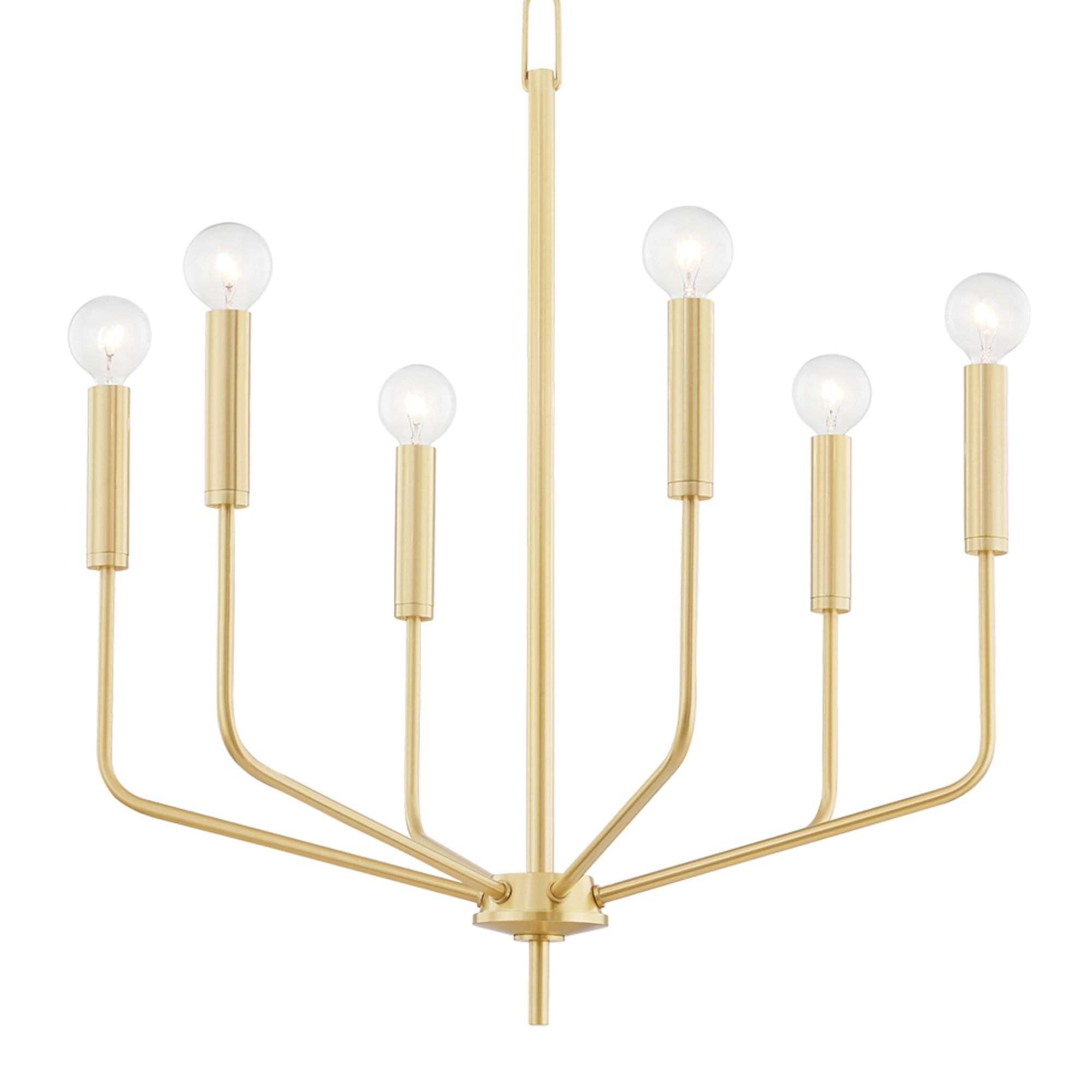 Bailey 27" 6-Light Chandelier, Aged Brass Finish