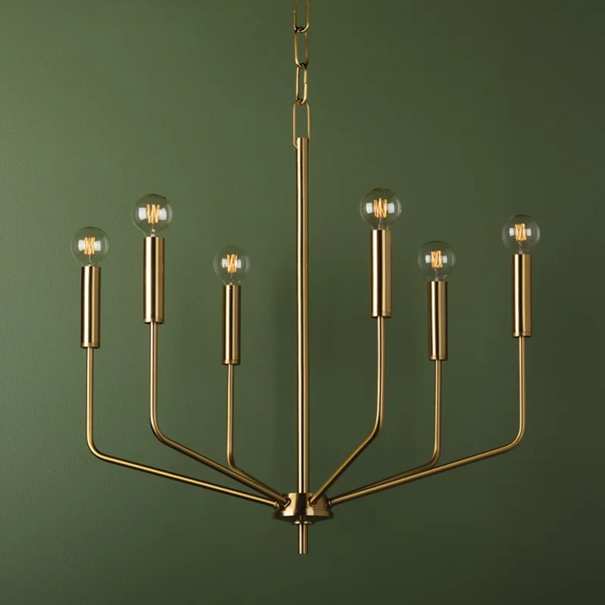 Mitzi - Bailey 27" 6-Light Chandelier, Aged Brass Finish | Bees Lighting