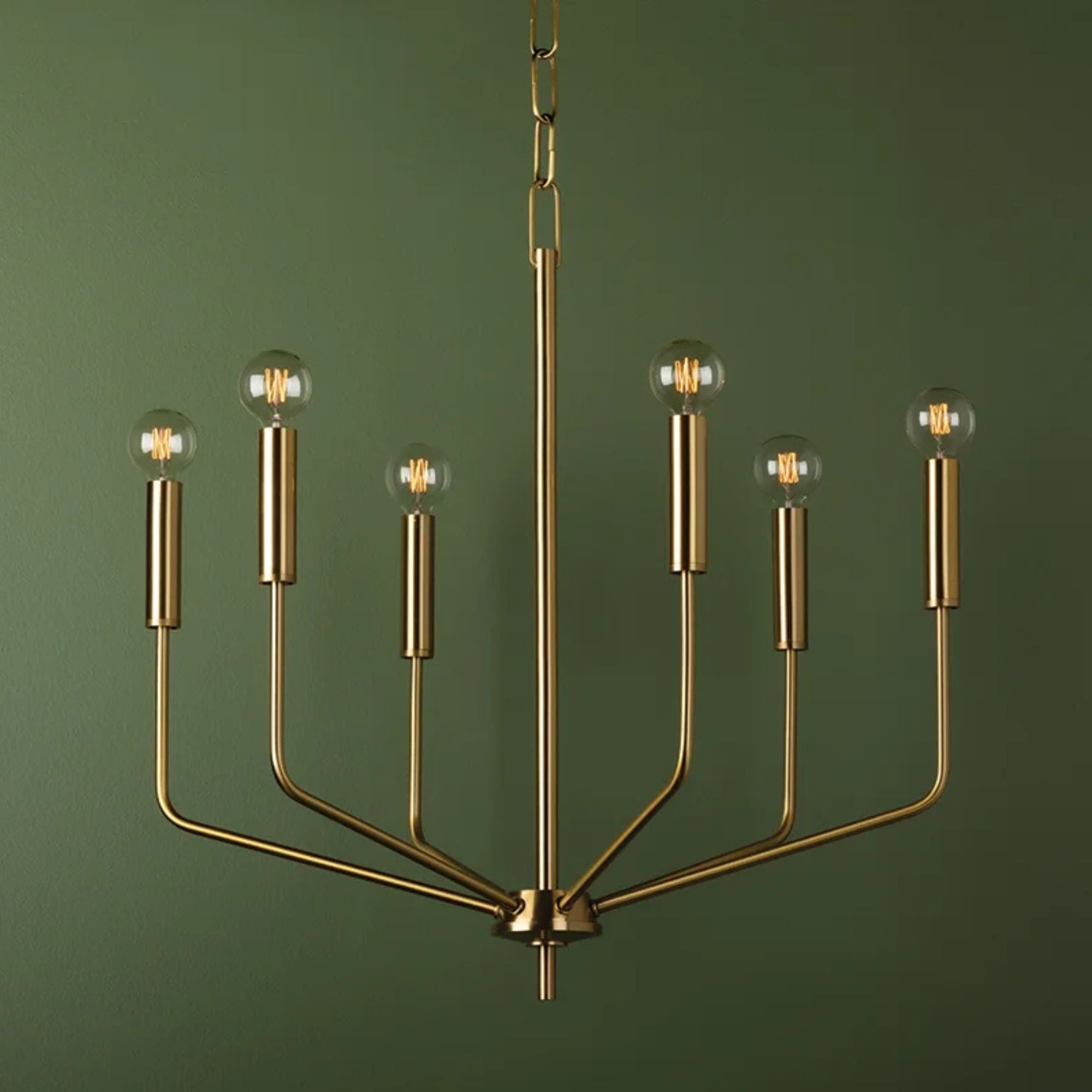 Mitzi - Bailey 27" 6-Light Chandelier, Aged Brass Finish | Bees Lighting