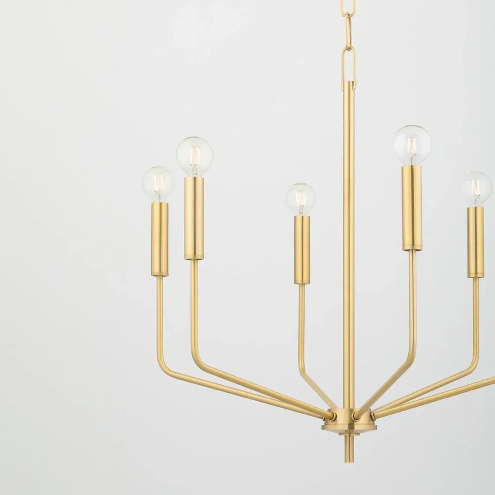 Mitzi - Bailey 27" 6-Light Chandelier, Aged Brass Finish | Bees Lighting