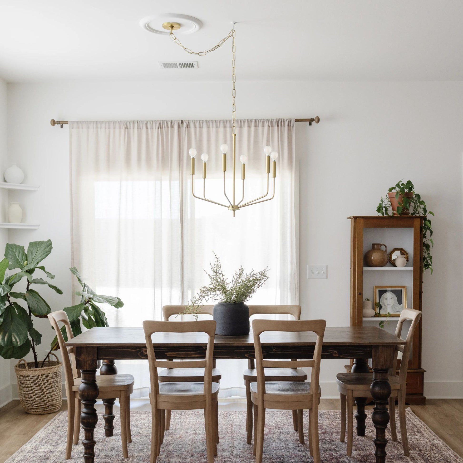 Mitzi - Bailey 27" 6-Light Chandelier, Aged Brass Finish | Bees Lighting