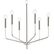 Bailey 27" 6-Light Chandelier, Polished Nickel Finish