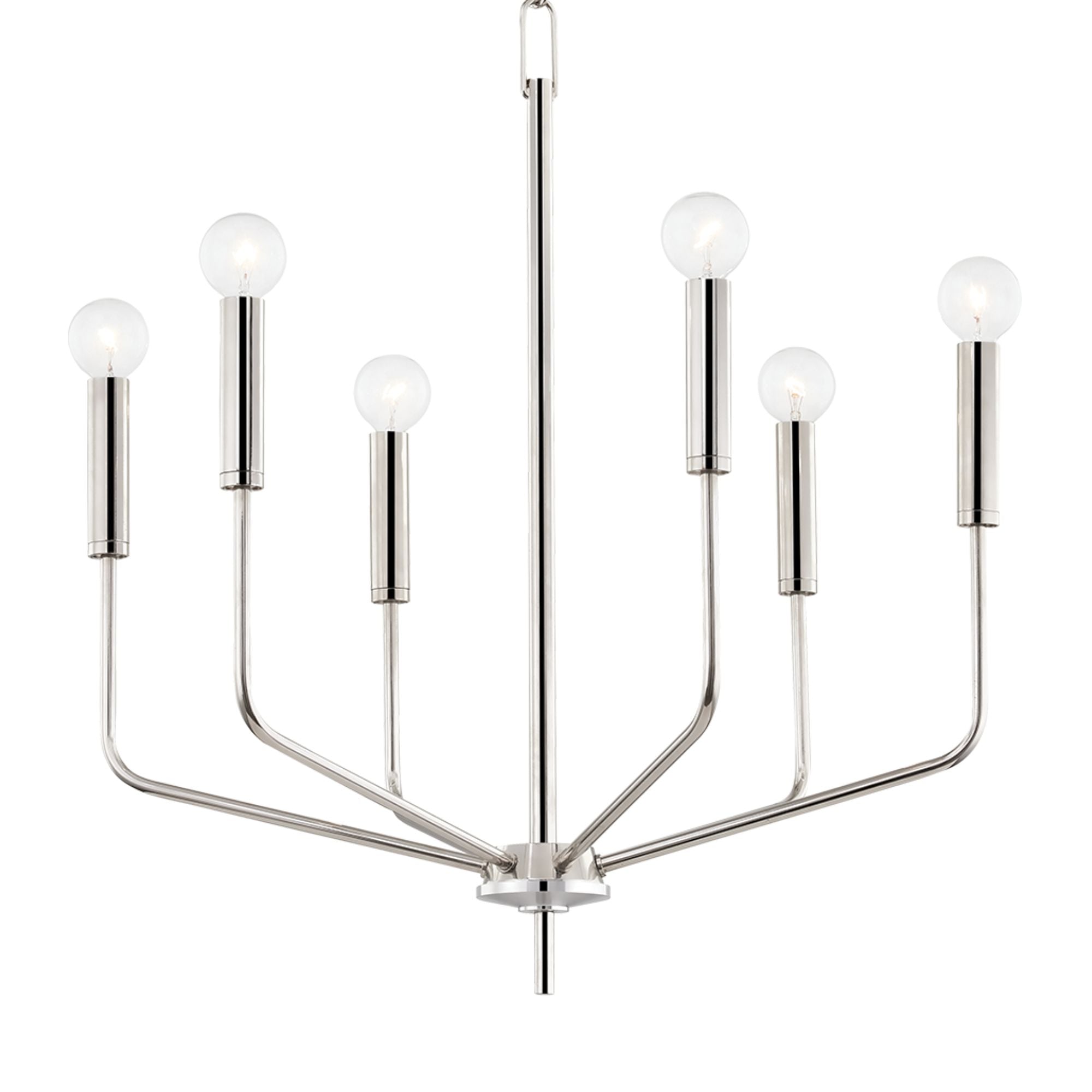 Bailey 27" 6-Light Chandelier, Polished Nickel Finish