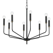 Bailey 30" 8-Light Chandelier, Aged Brass/Soft Black Finish