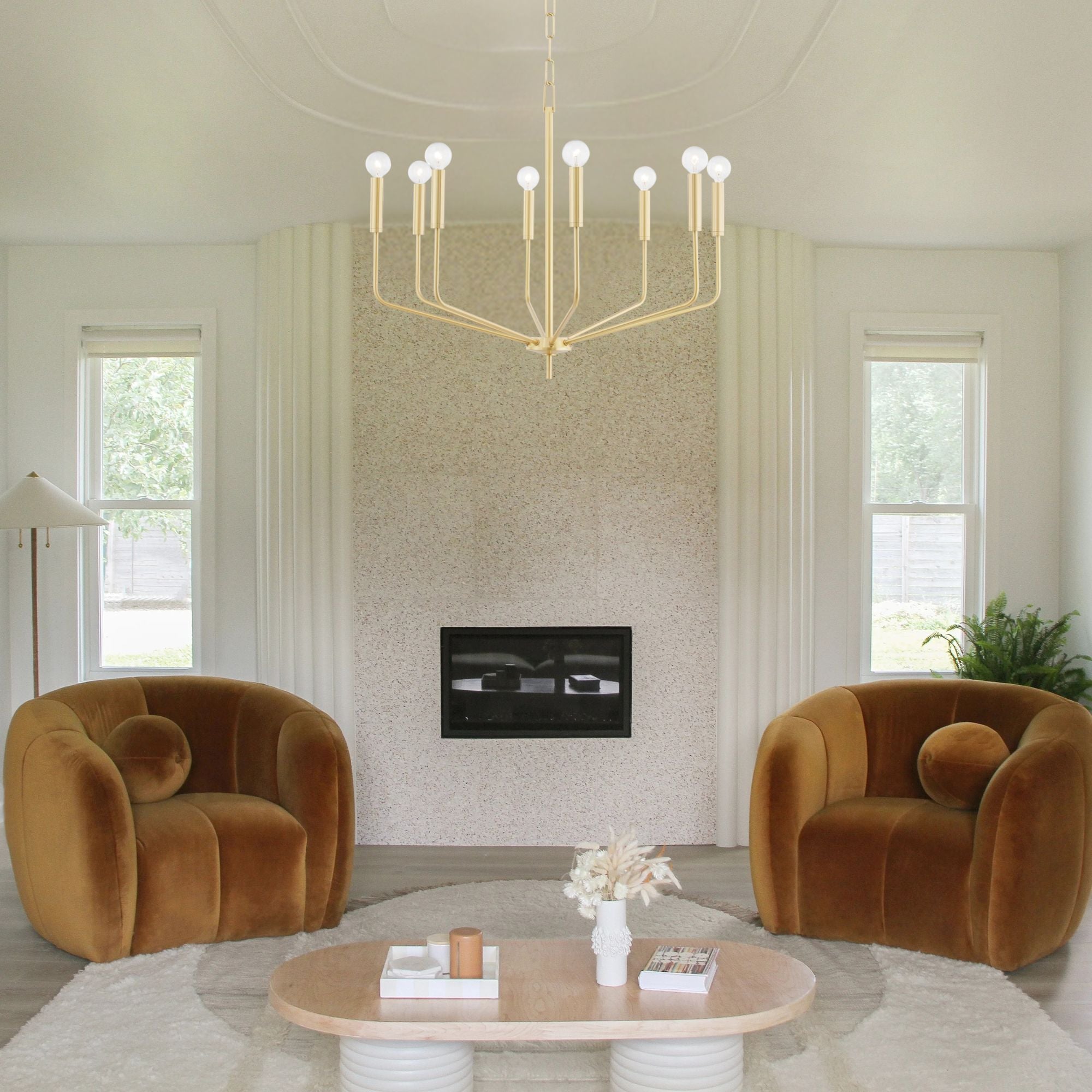 Bailey 30" 8-Light Chandelier, Aged Brass Finish