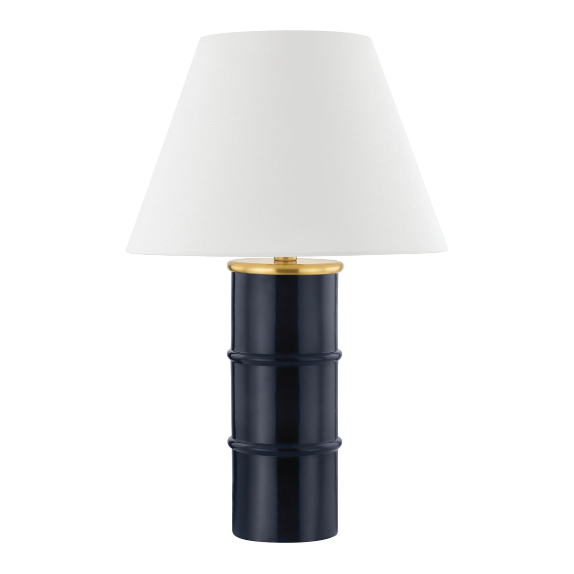 Mitzi - Banyan 26" Table Lamp, Aged Brass/Ceramic Gloss Navy Finish | Bees Lighting