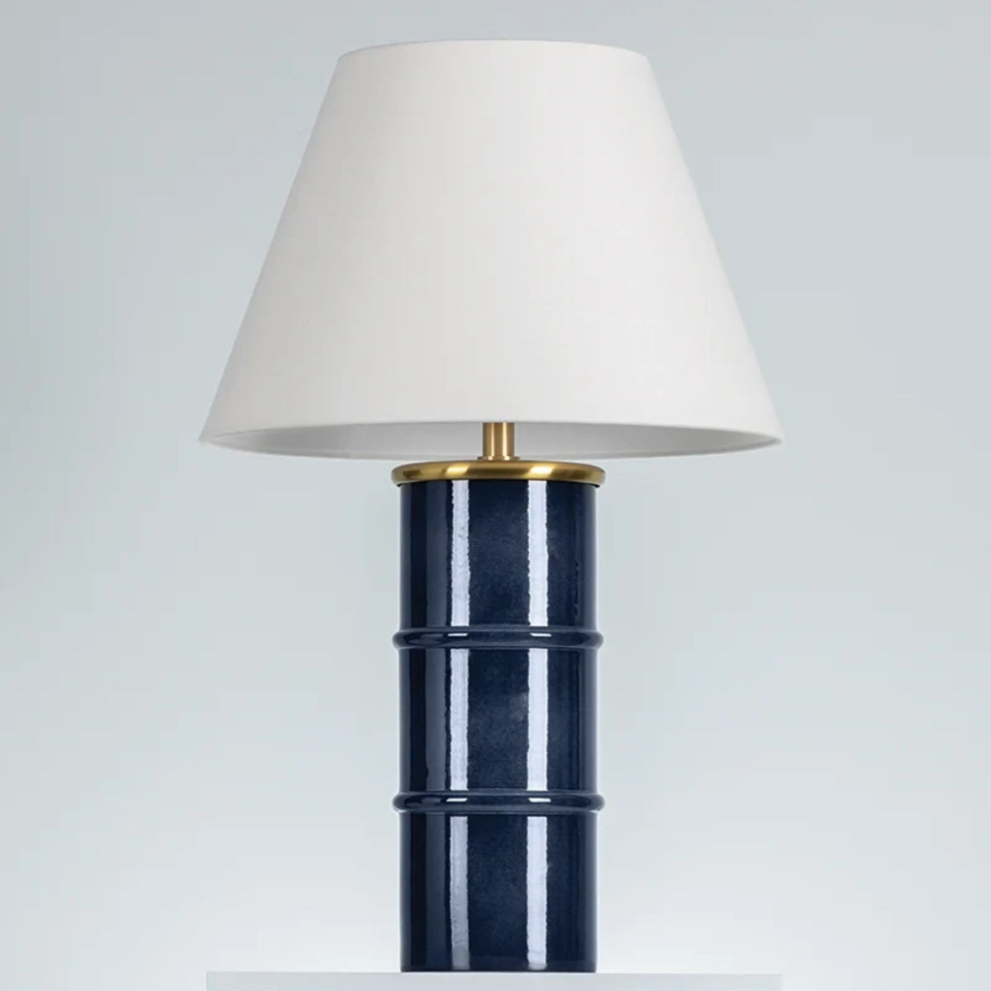 Mitzi - Banyan 26" Table Lamp, Aged Brass/Ceramic Gloss Navy Finish | Bees Lighting