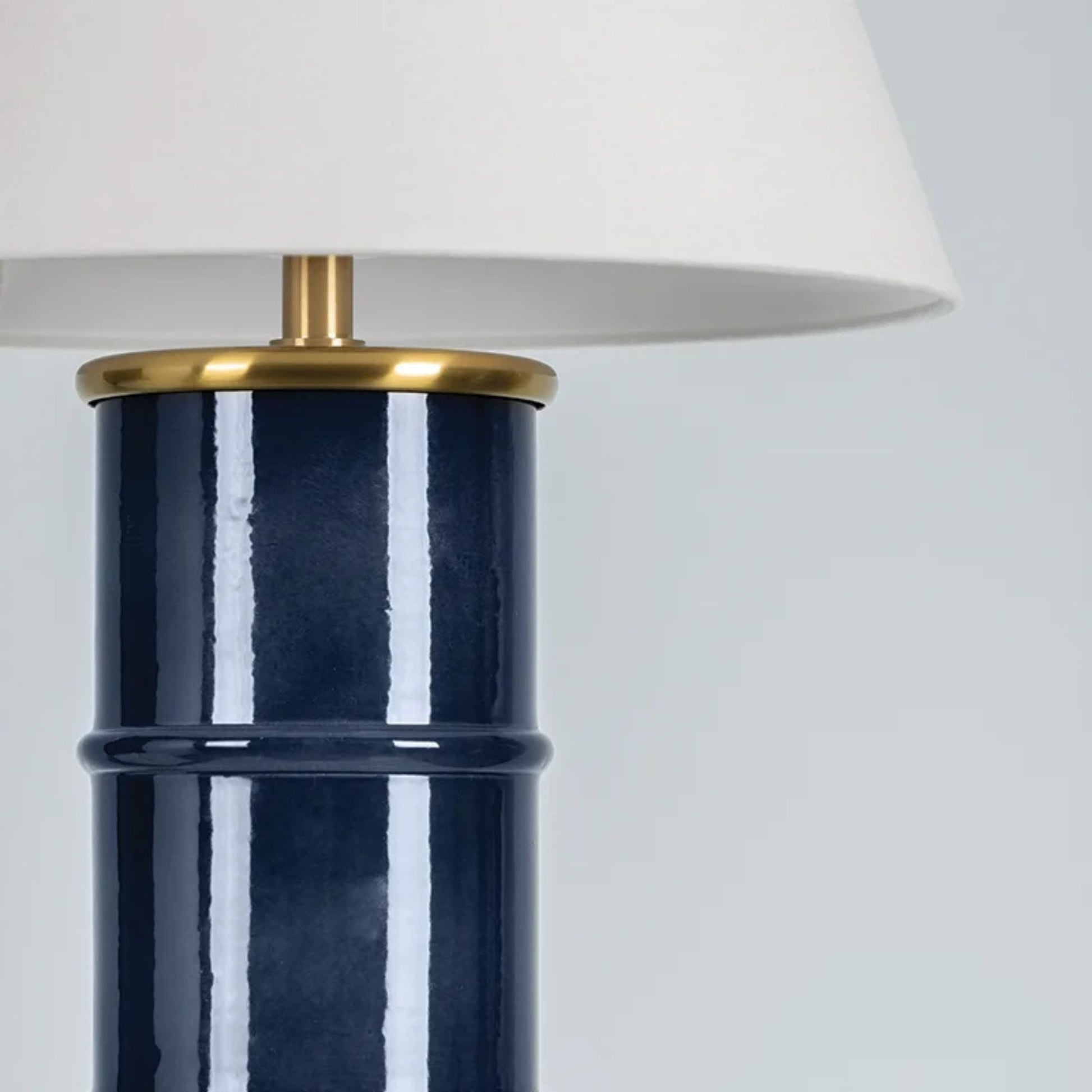 Mitzi - Banyan 26" Table Lamp, Aged Brass/Ceramic Gloss Navy Finish | Bees Lighting