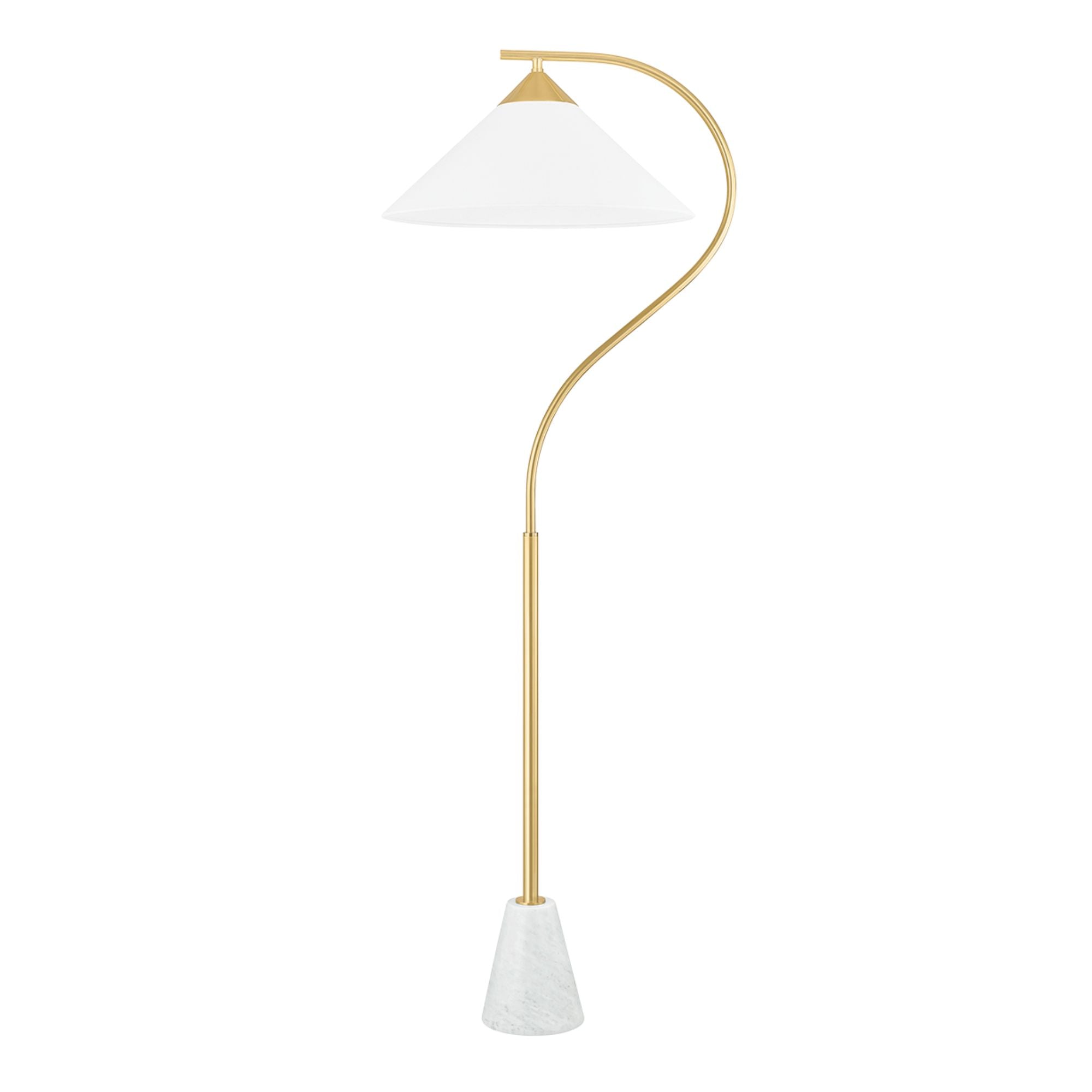 Bianca 63" Floor Lamp, Aged Brass Finish