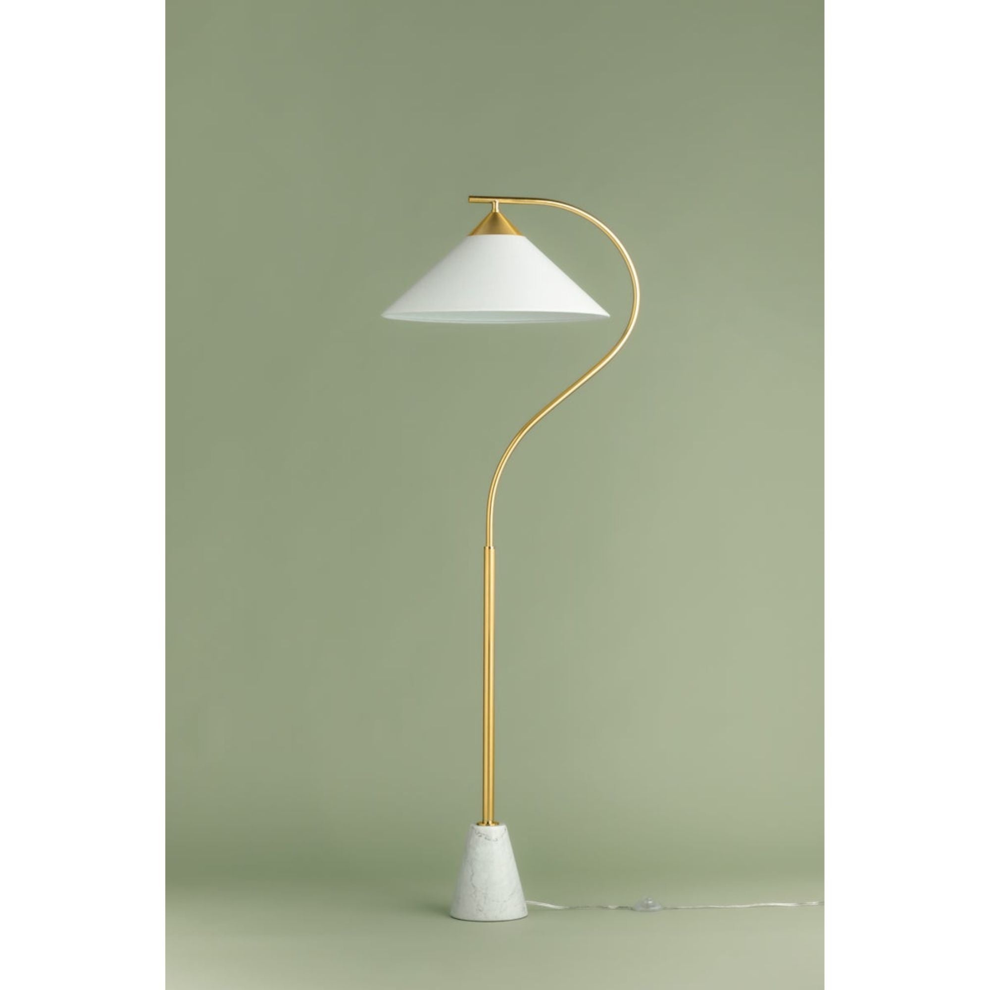 Bianca 63" Floor Lamp, Aged Brass Finish