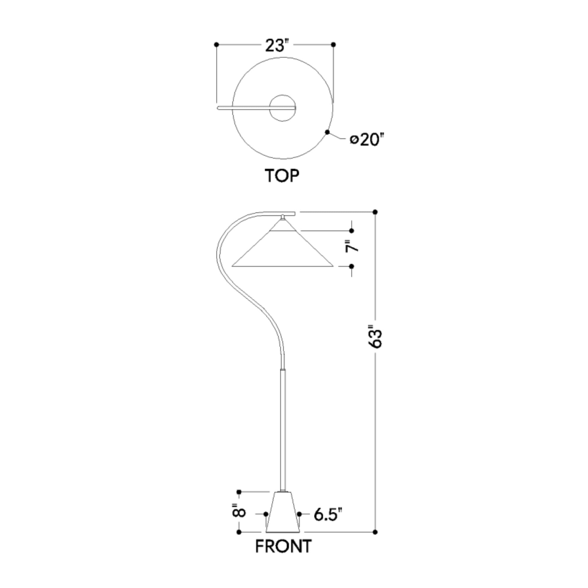 Bianca 63" Floor Lamp, Aged Brass Finish