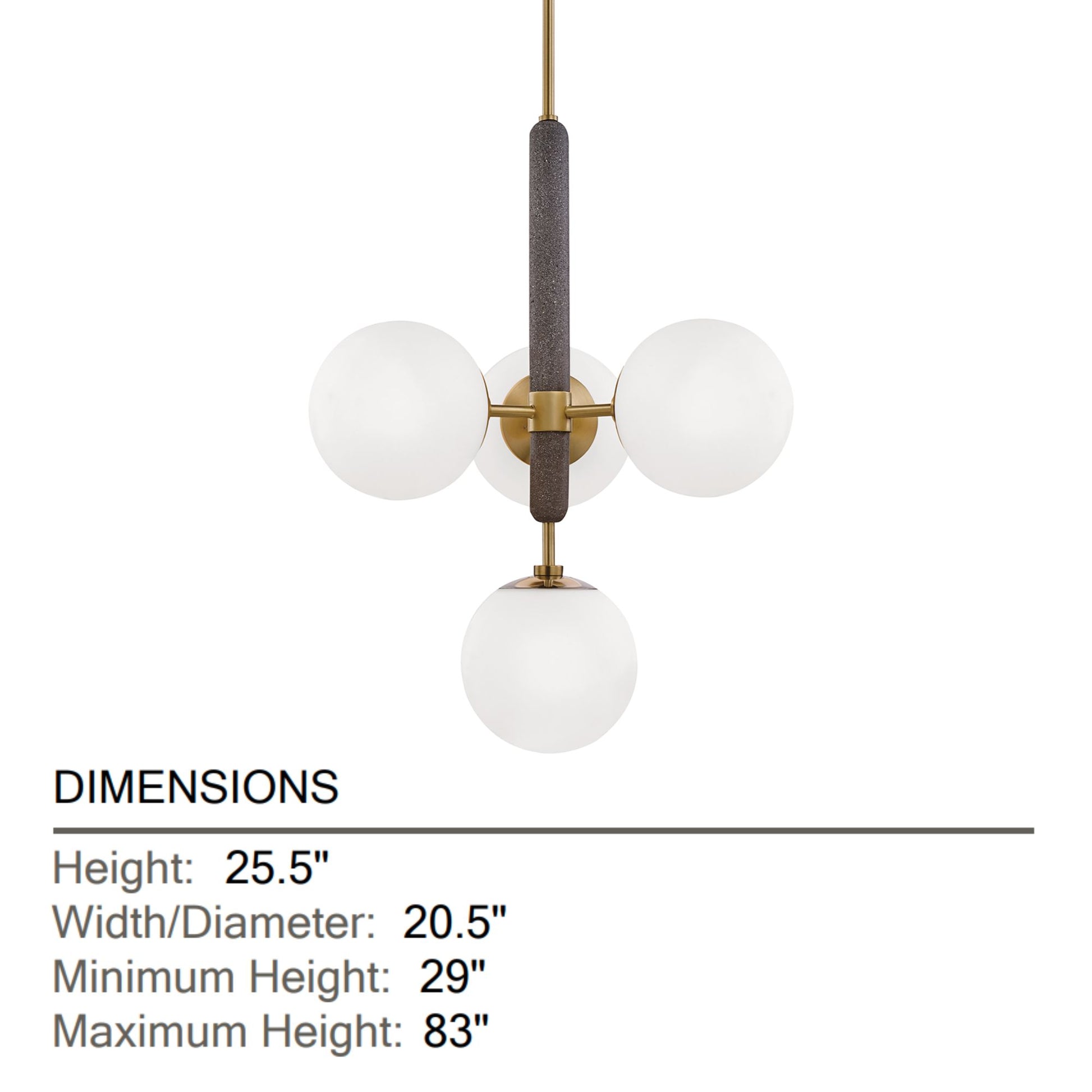 Mitzi - Brielle 26" 4-Light Chandelier, Aged Brass Finish | Bees Lighting