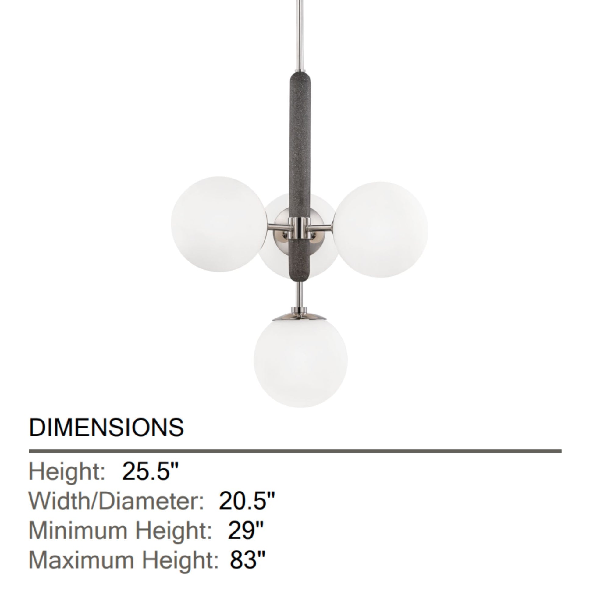 Mitzi - Brielle 26" 4-Light Chandelier, Polished Nickel Finish | Bees Lighting