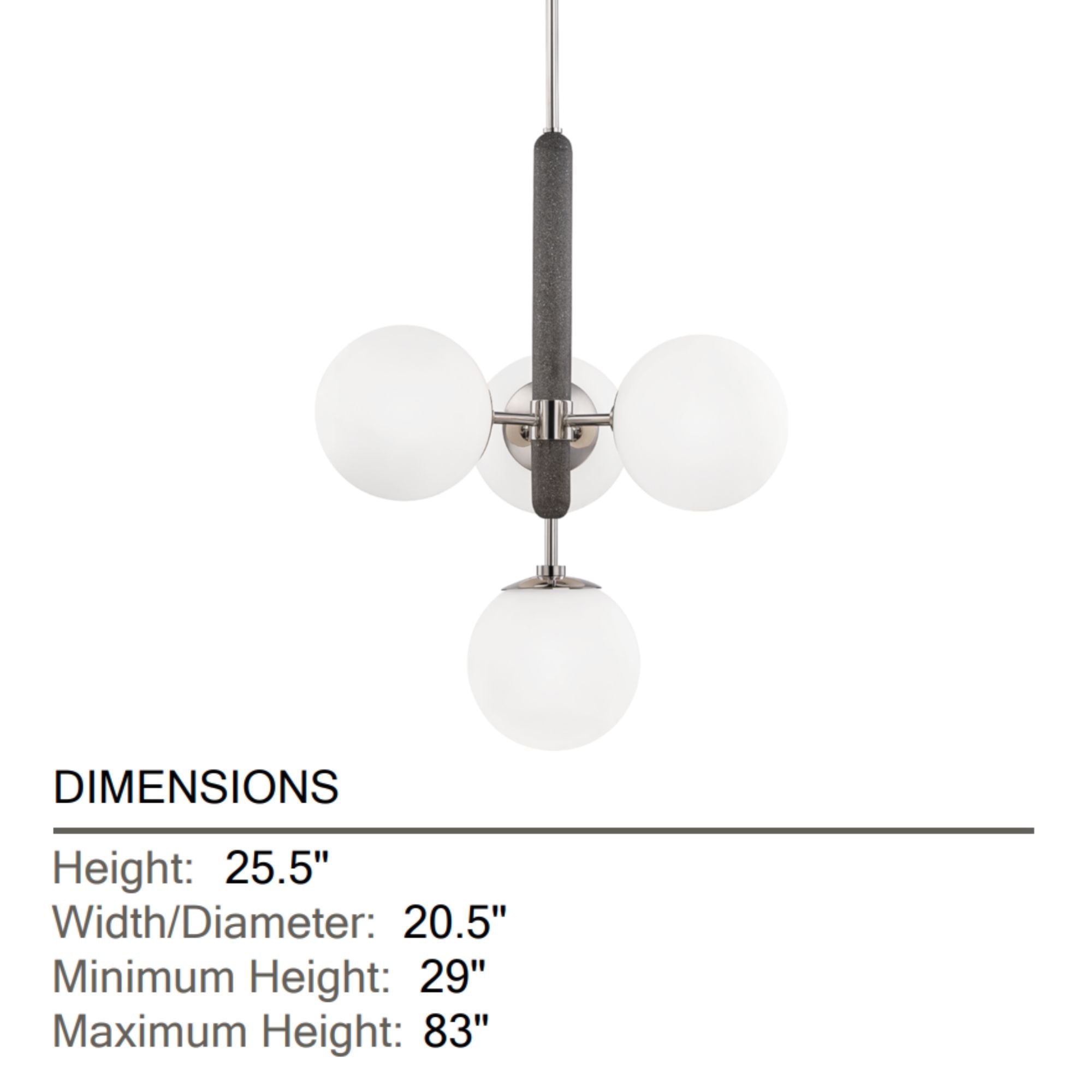 Mitzi - Brielle 26" 4-Light Chandelier, Polished Nickel Finish | Bees Lighting