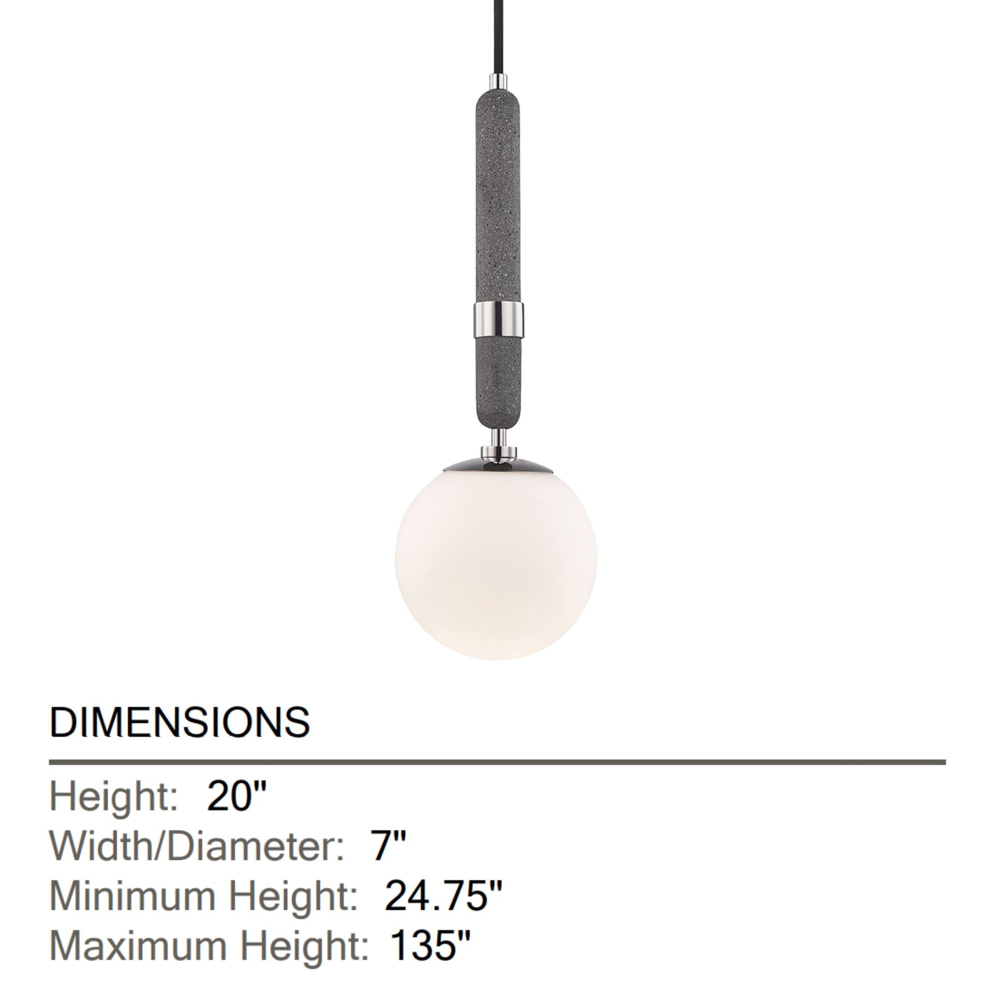 Mitzi - Brielle 20" Pendant, Polished Nickel Finish | Bees Lighting