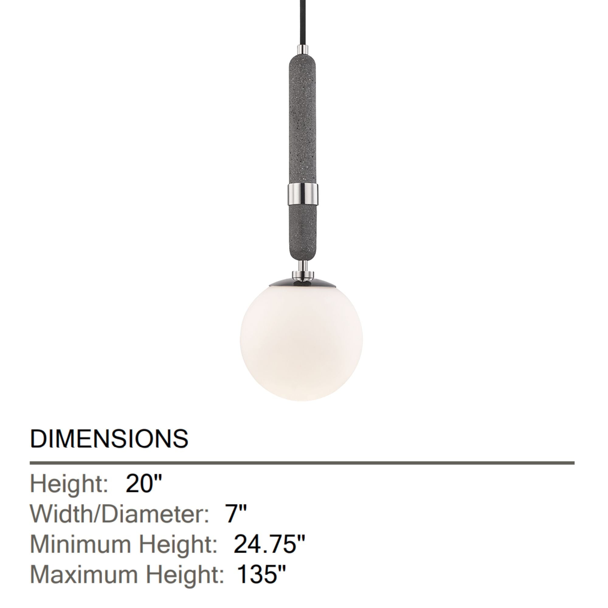 Mitzi - Brielle 20" Pendant, Polished Nickel Finish | Bees Lighting