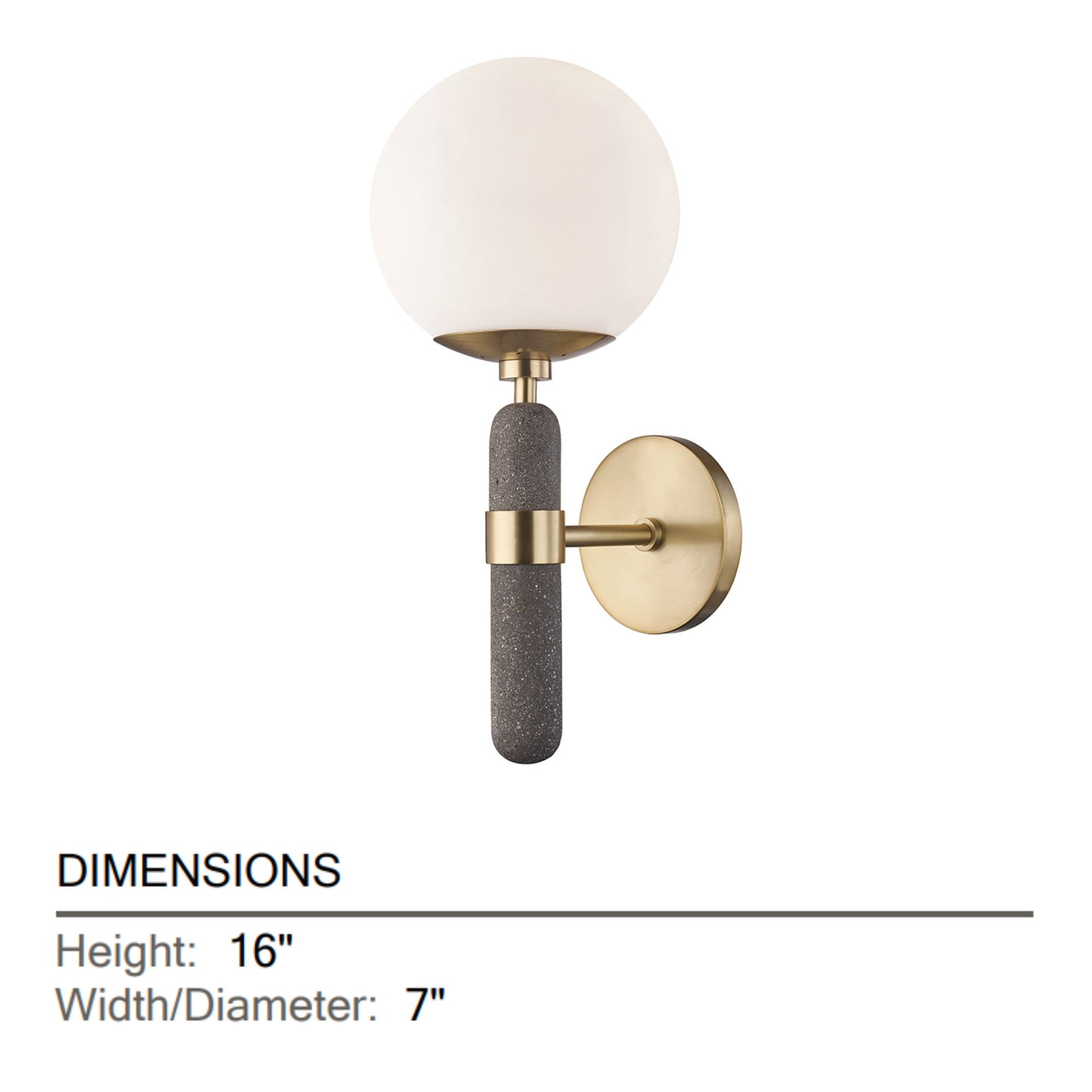 Mitzi - Brielle 16" Wall Sconce, Aged Brass Finish | Bees Lighting