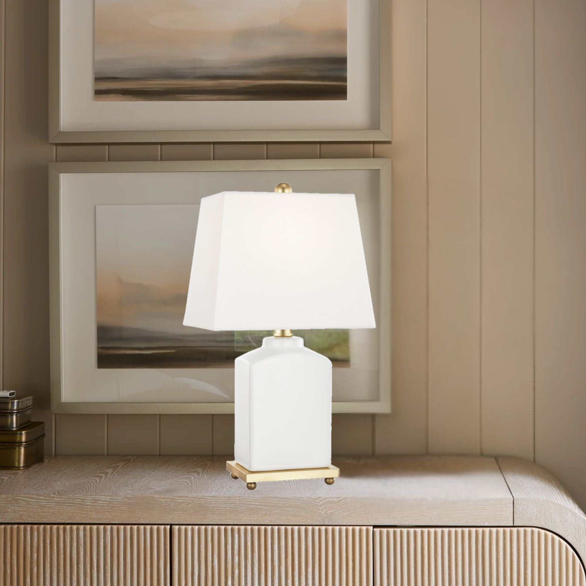 Brynn 17" Table Lamp, Cloud Finish