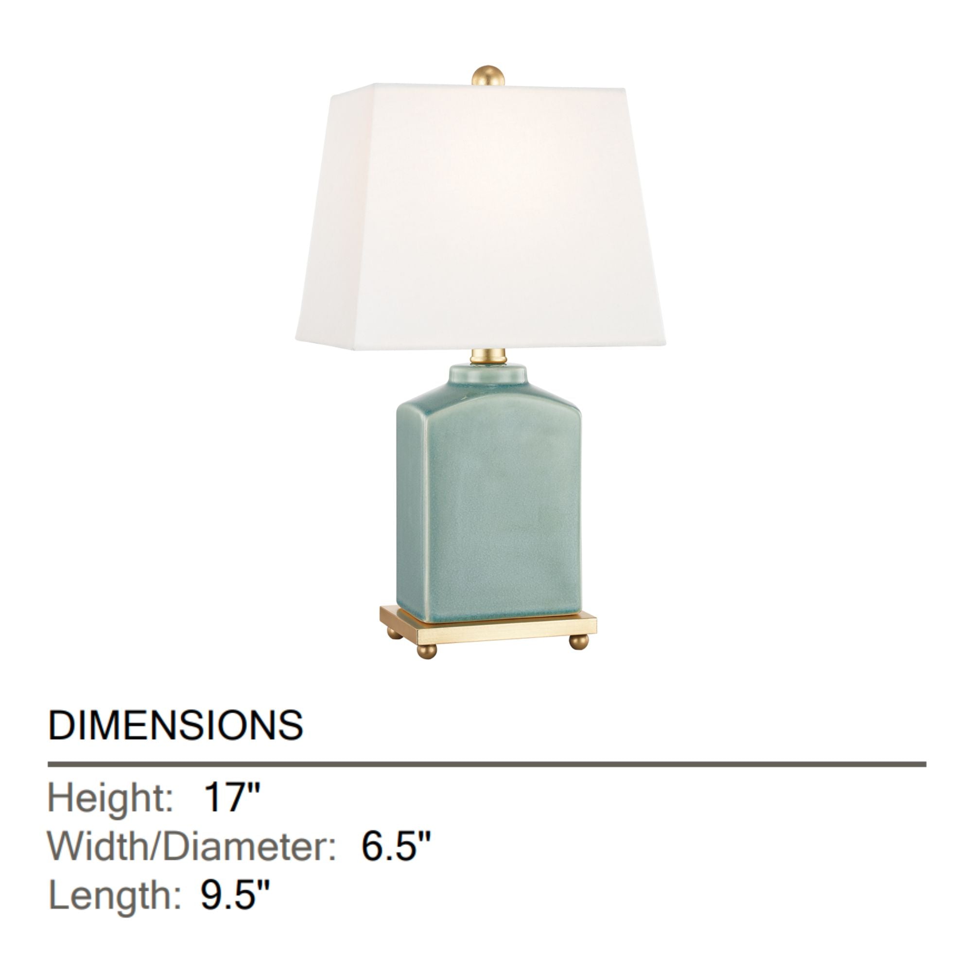 Brynn 17" Table Lamp, Jade Green Finish