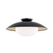 Cadence 21" Semi Flush Mount, Black Lustro/Gold Leaf Finish