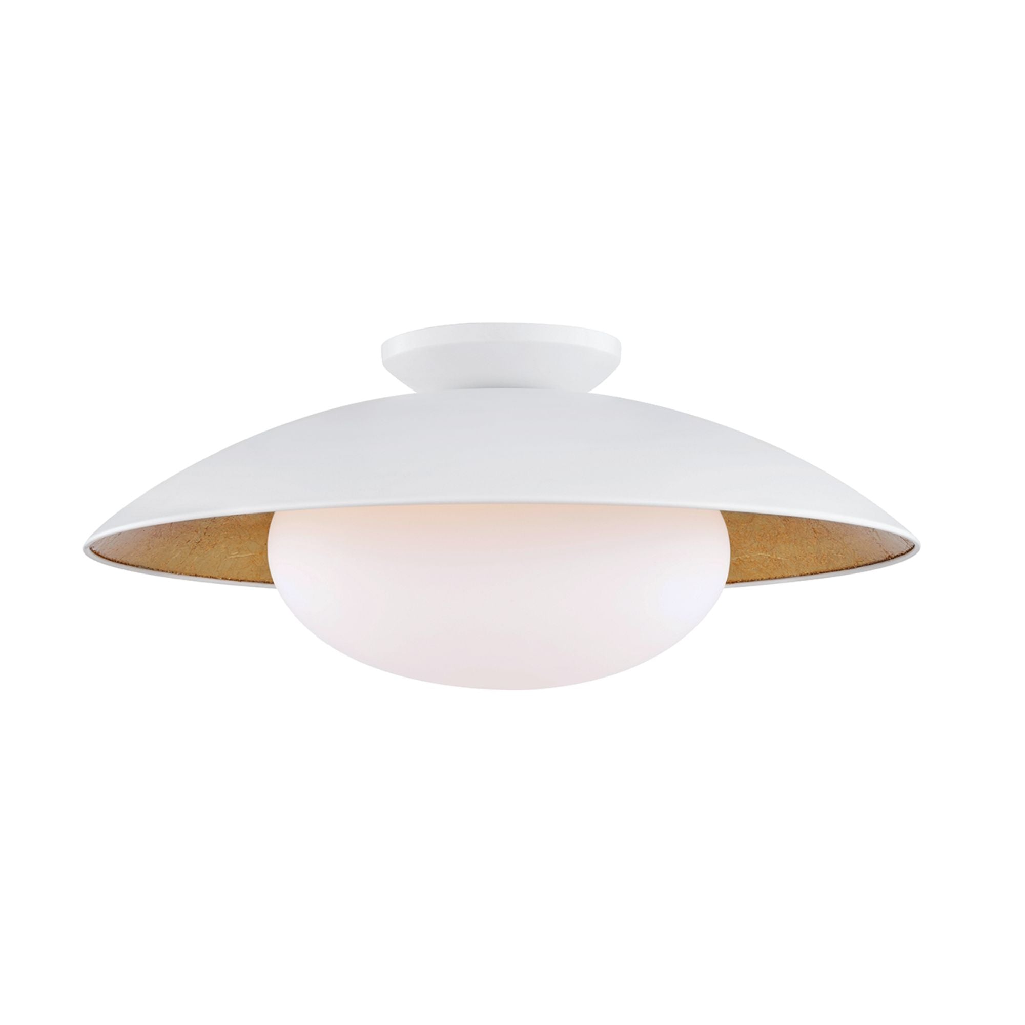 Cadence 21 in. Semi flush Mount Light White & Gold finish