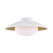 Cadence 21" Semi Flush Mount, White Lustro/Gold Leaf Finish