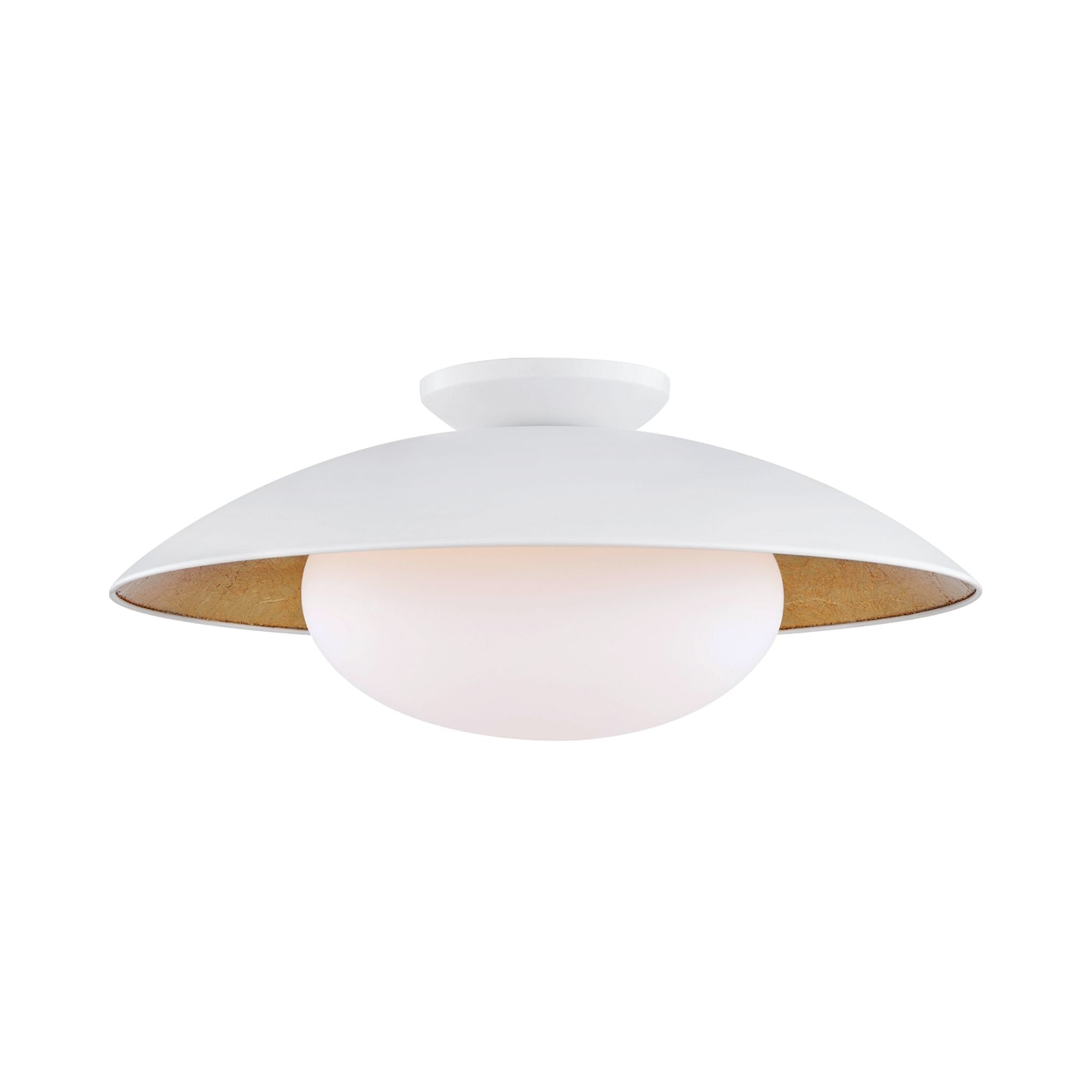 Cadence 21" Semi Flush Mount, White Lustro/Gold Leaf Finish
