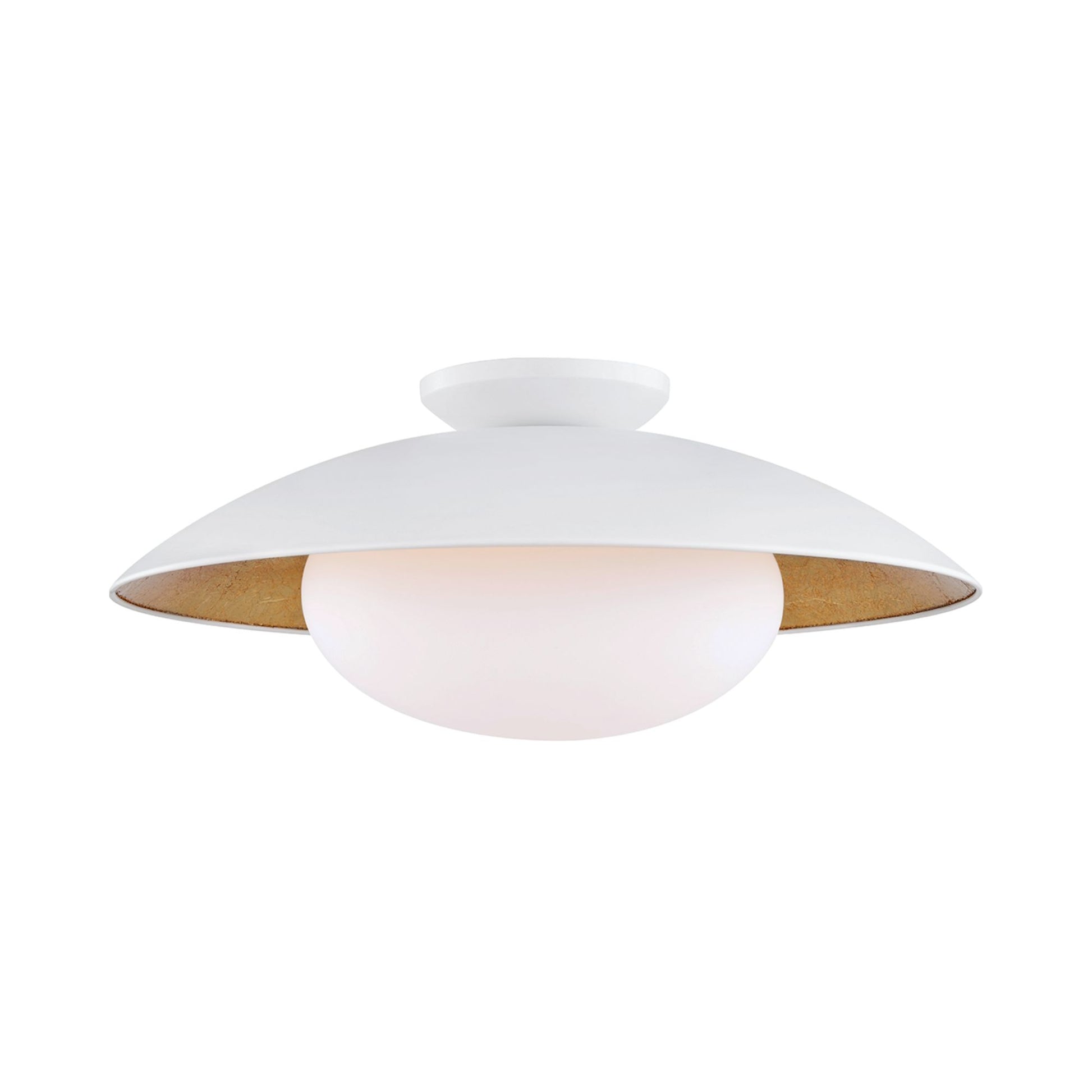 Mitzi - Cadence 21" Semi Flush Mount, White Lustro/Gold Leaf Finish | Bees Lighting