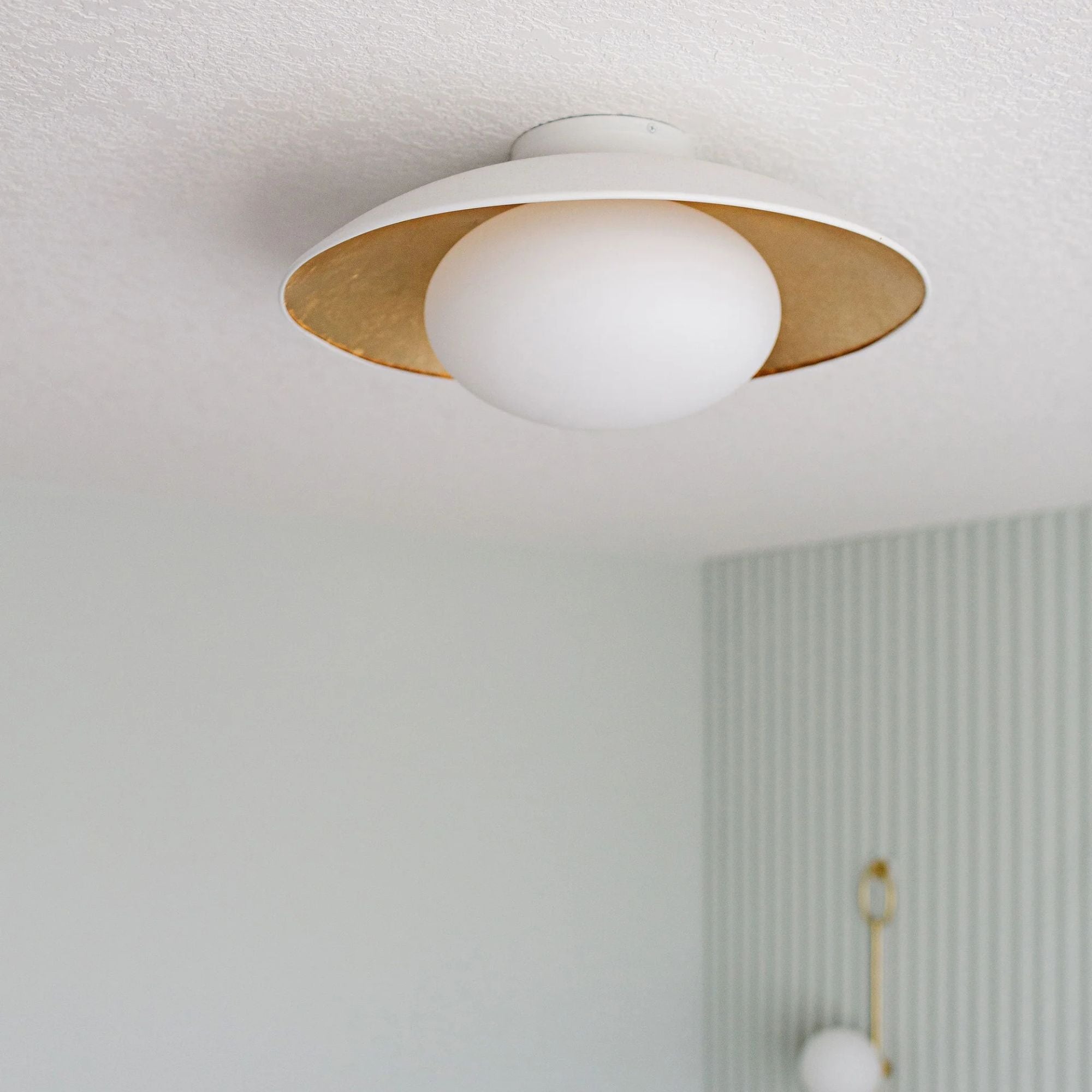 Cadence 21 in. Semi flush Mount Light White & Gold finish